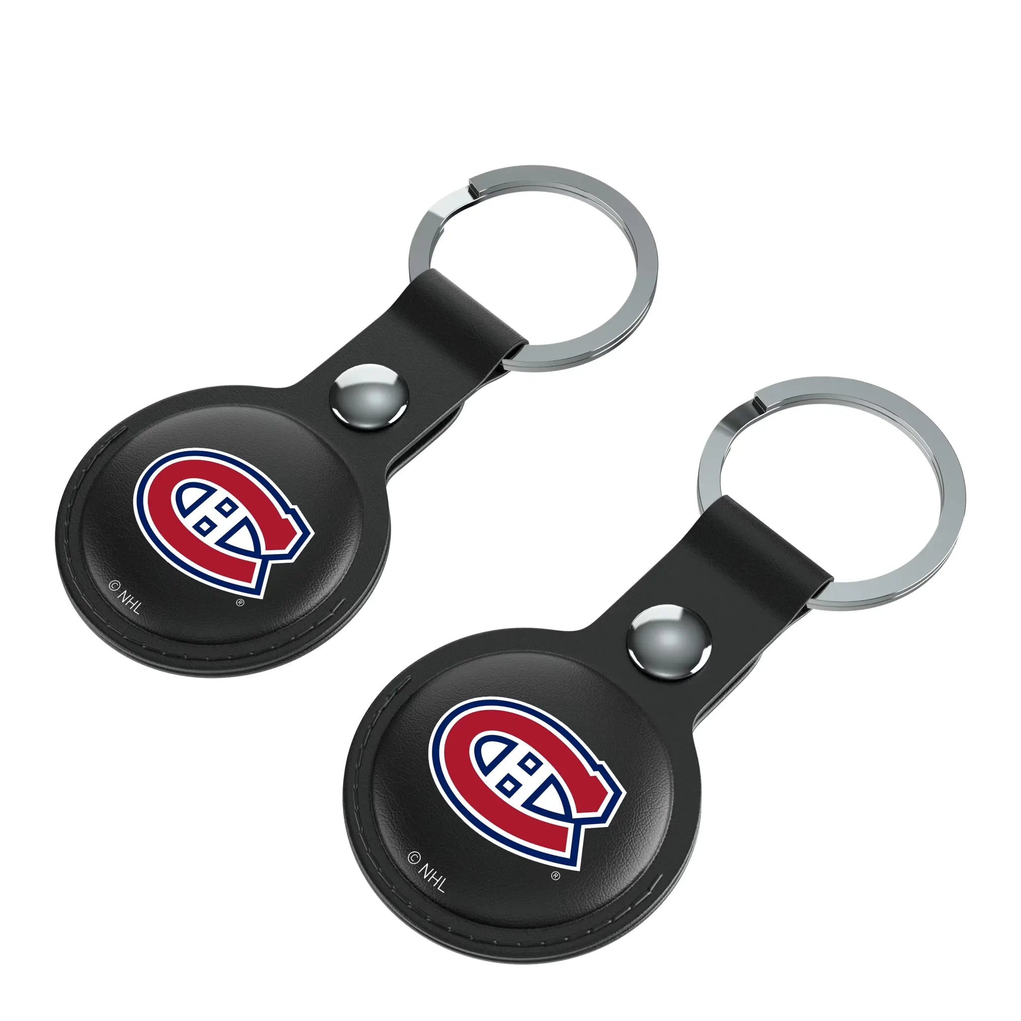 Montreal Canadiens Insignia AirTag Black Airtag Holder 2-Pack - Isometric View