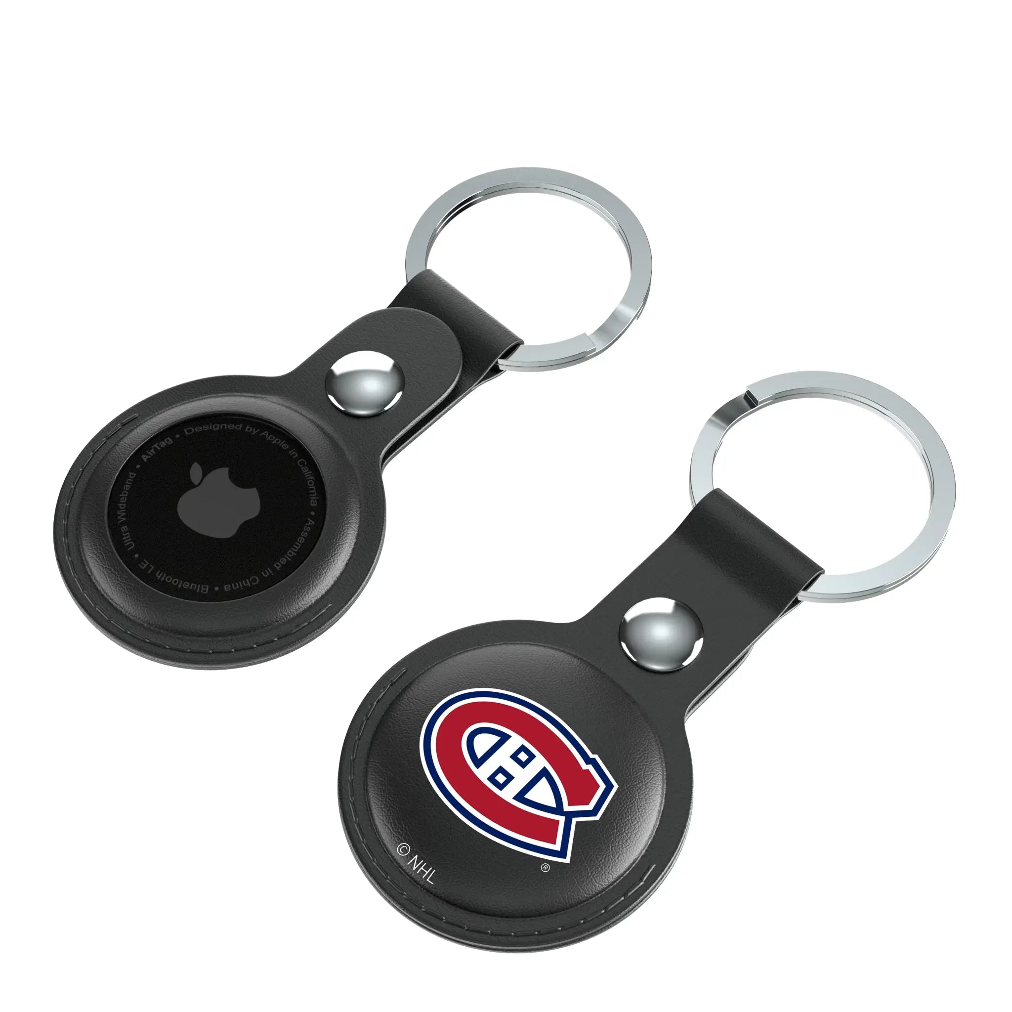 Montreal Canadiens Insignia AirTag Black Airtag Holder 2-Pack - Isometric View