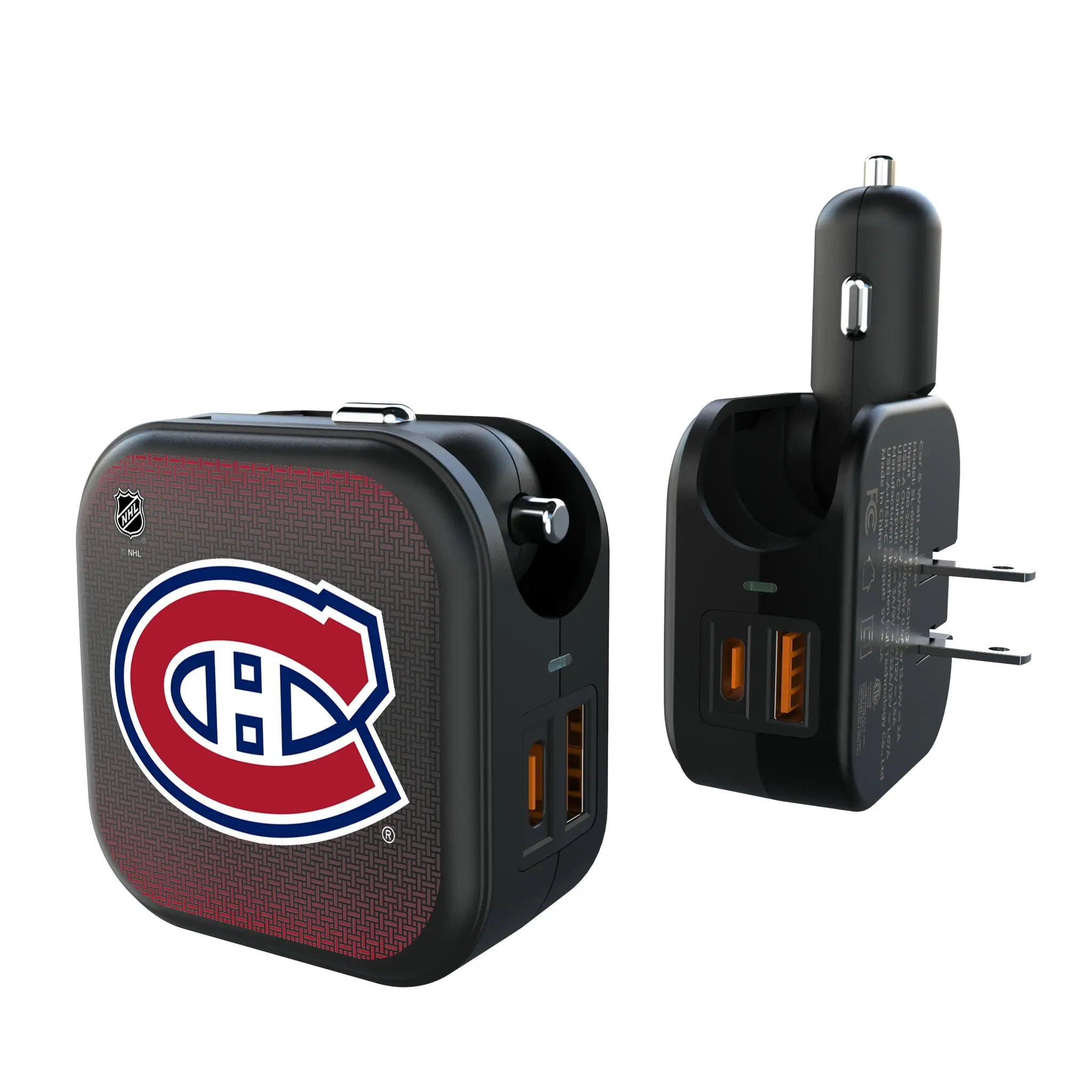 Montreal Canadiens Linen 2 in 1 USB A/C Charger