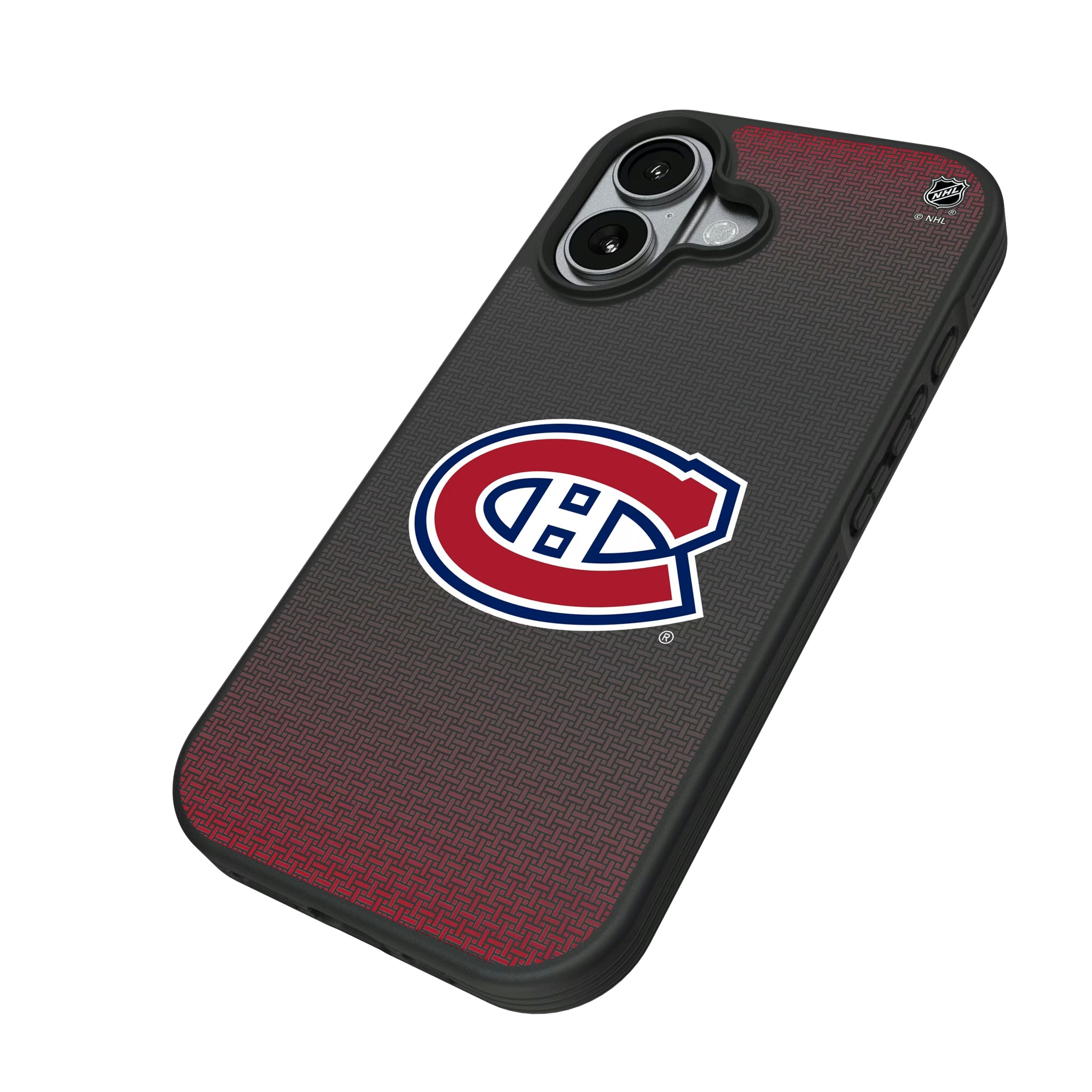 Montreal Canadiens Linen iPhone Bump Phone Case for Apple iPhone - Isometric View#Device_iPhone 17