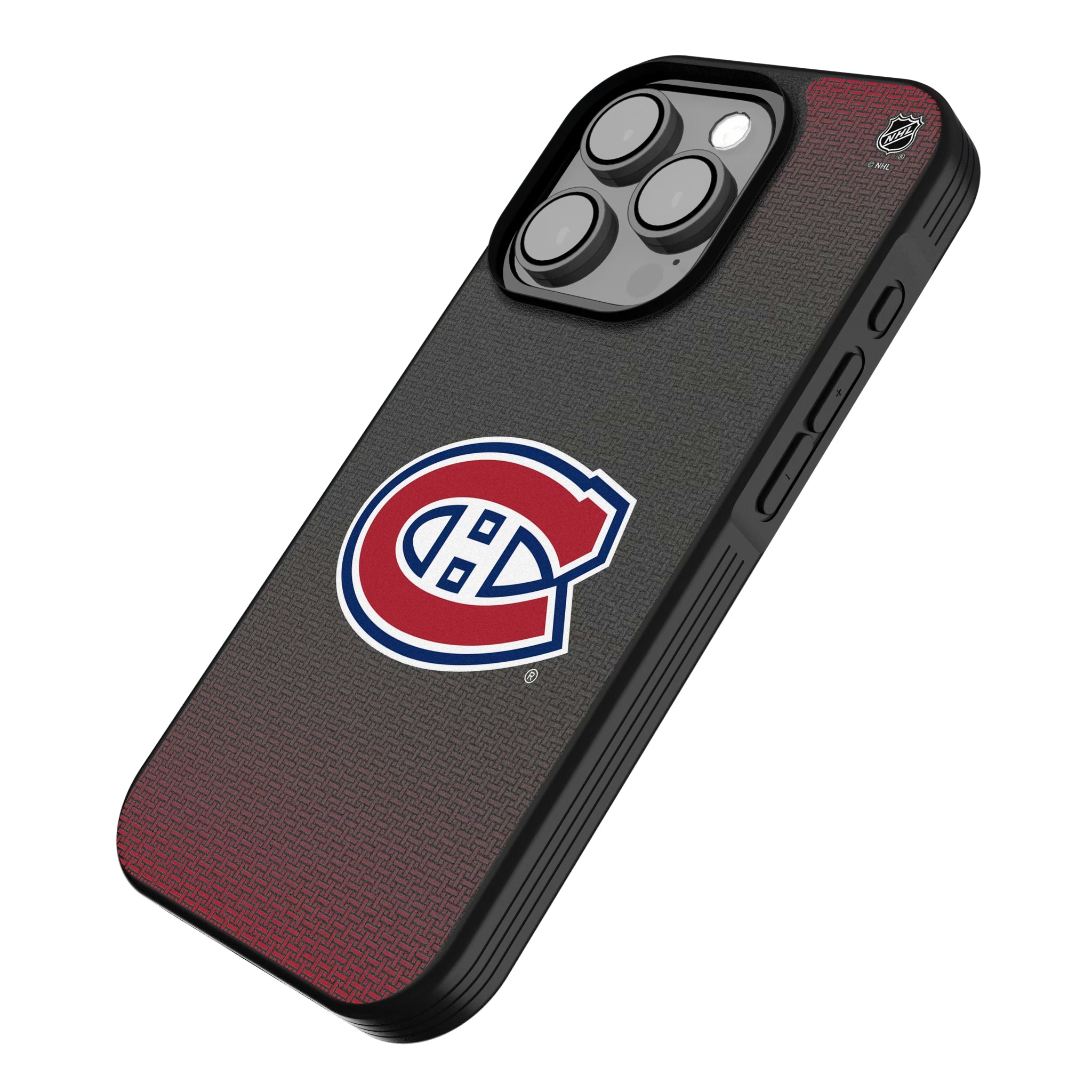 Montreal Canadiens Linen iPhone Bump Phone Case for Apple iPhone - Isometric View