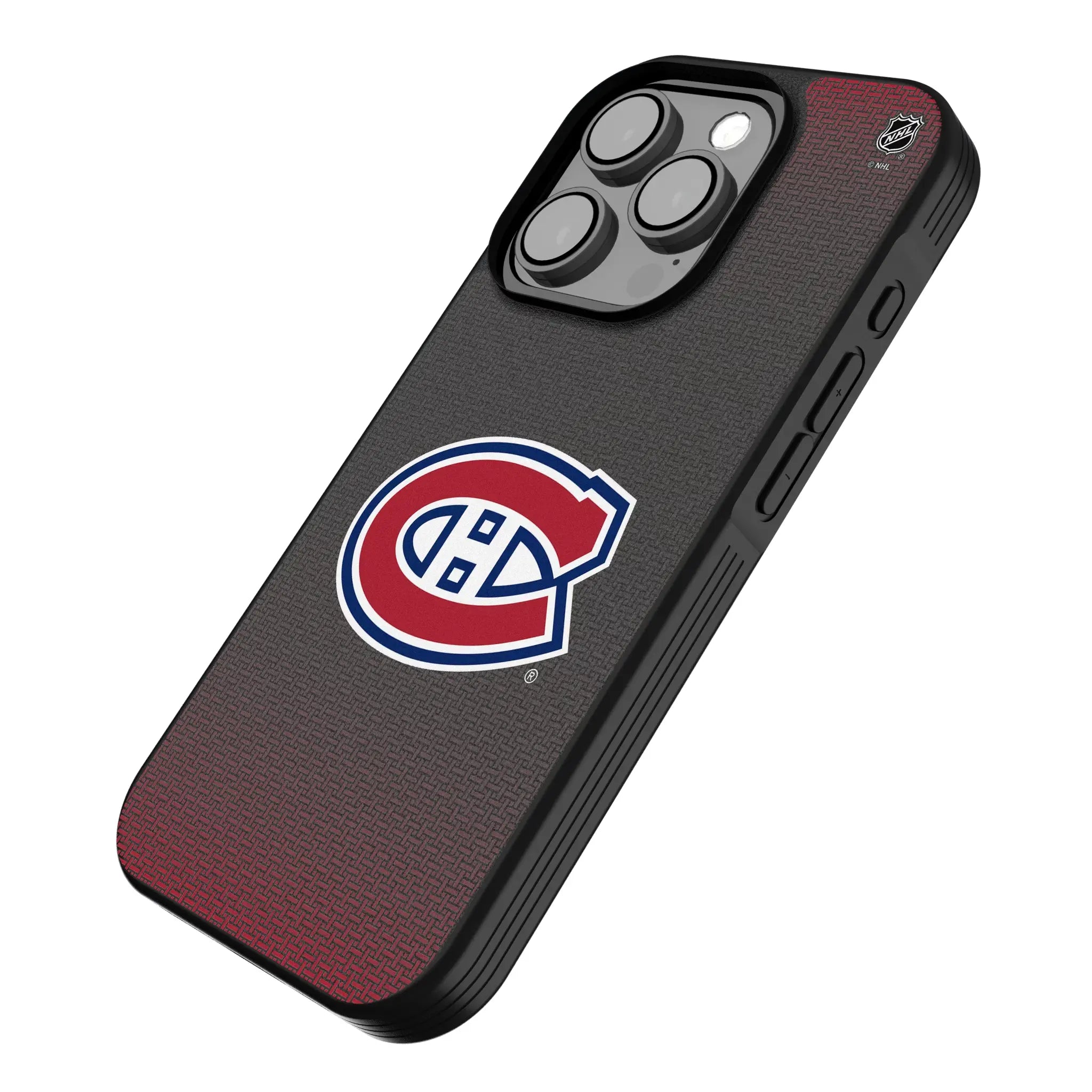 Montreal Canadiens Linen iPhone Bump Phone Case for Apple iPhone - Isometric View
