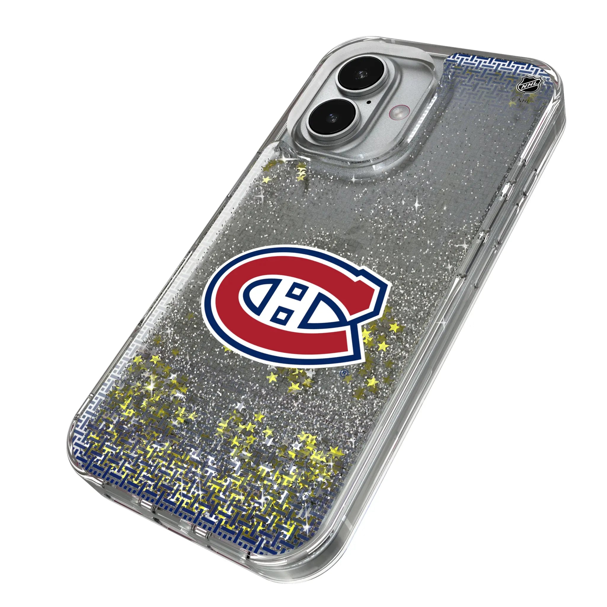 Montreal Canadiens Linen iPhone Glitter Phone Case for Apple iPhone - Isometric View