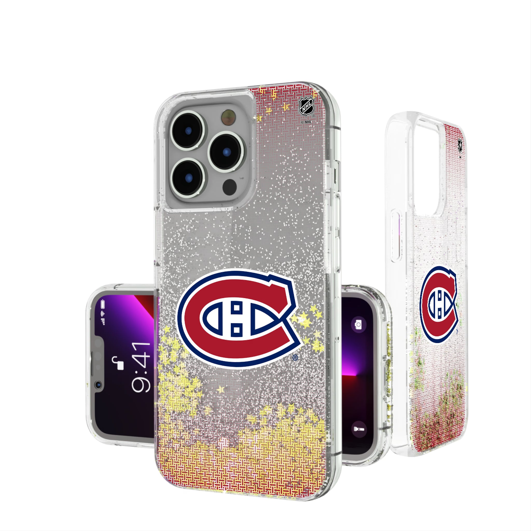 Montreal Canadiens Linen iPhone Glitter Phone Case for Apple iPhone