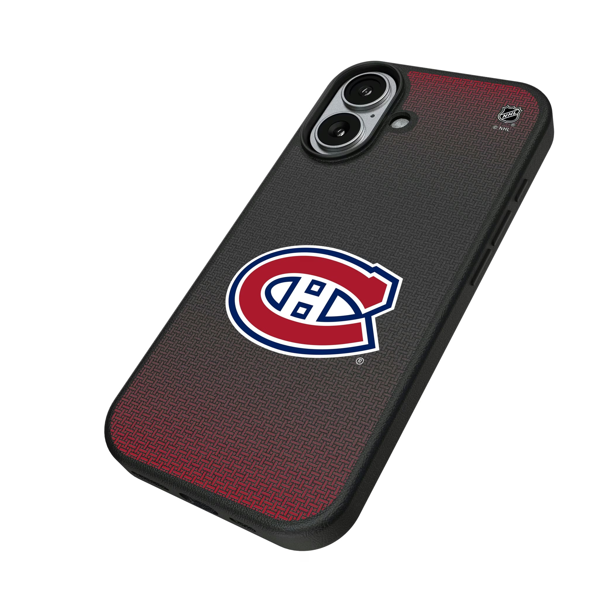 Montreal Canadiens Linen iPhone MagSafe Compatible Phone Case for Apple iPhone - Isometric View#Device_iPhone 17