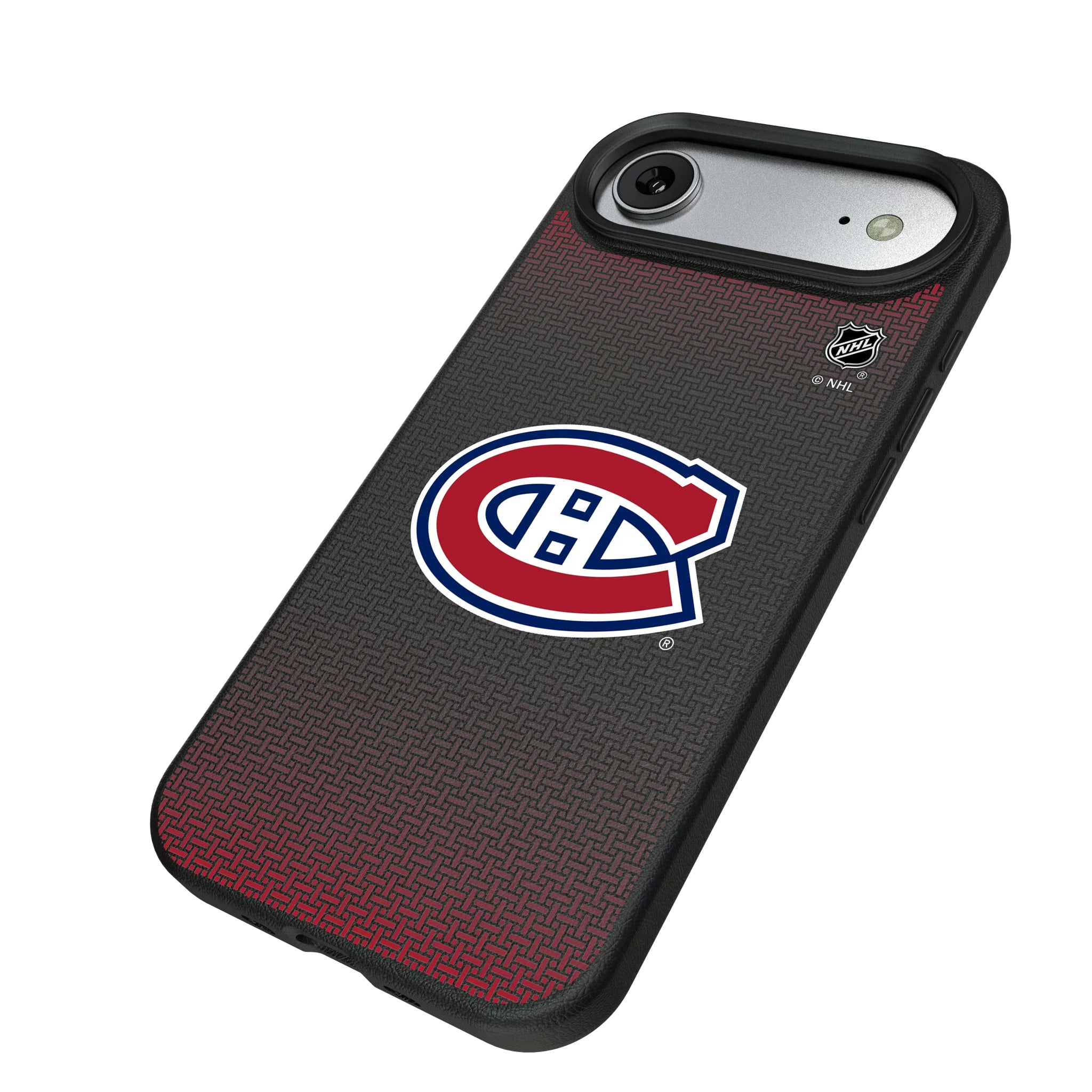 Montreal Canadiens Linen iPhone MagSafe Compatible Phone Case for Apple iPhone - Isometric View#Device_iPhone Air