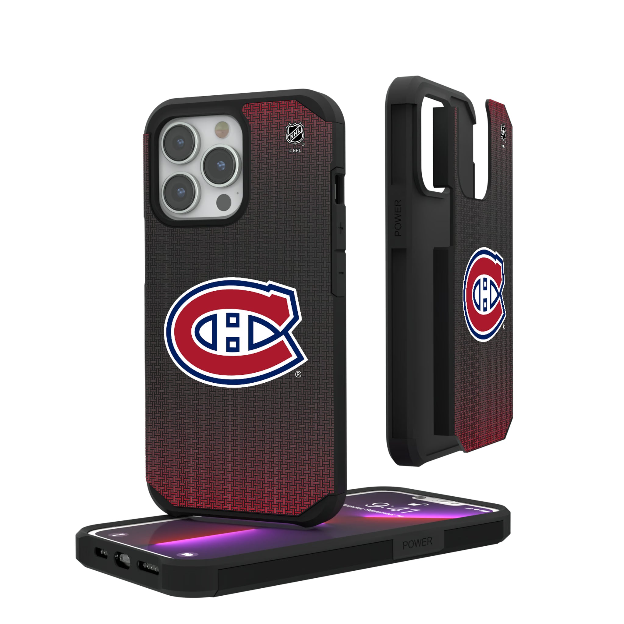 Montreal Canadiens Linen iPhone Rugged Phone Case for Apple iPhone#Device_iPhone 13 Pro