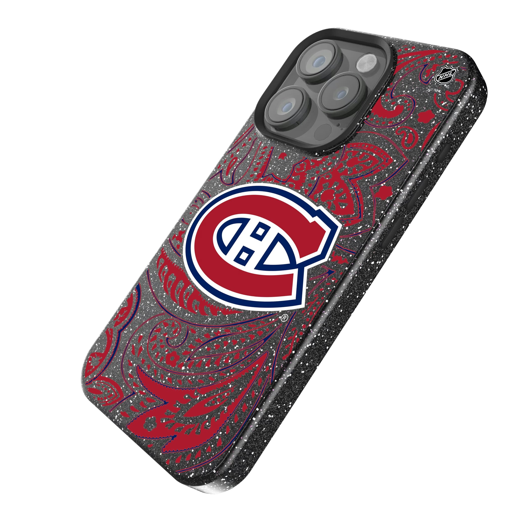 Montreal Canadiens Paisley iPhone Bling Phone Case for Apple iPhone - Isometric View