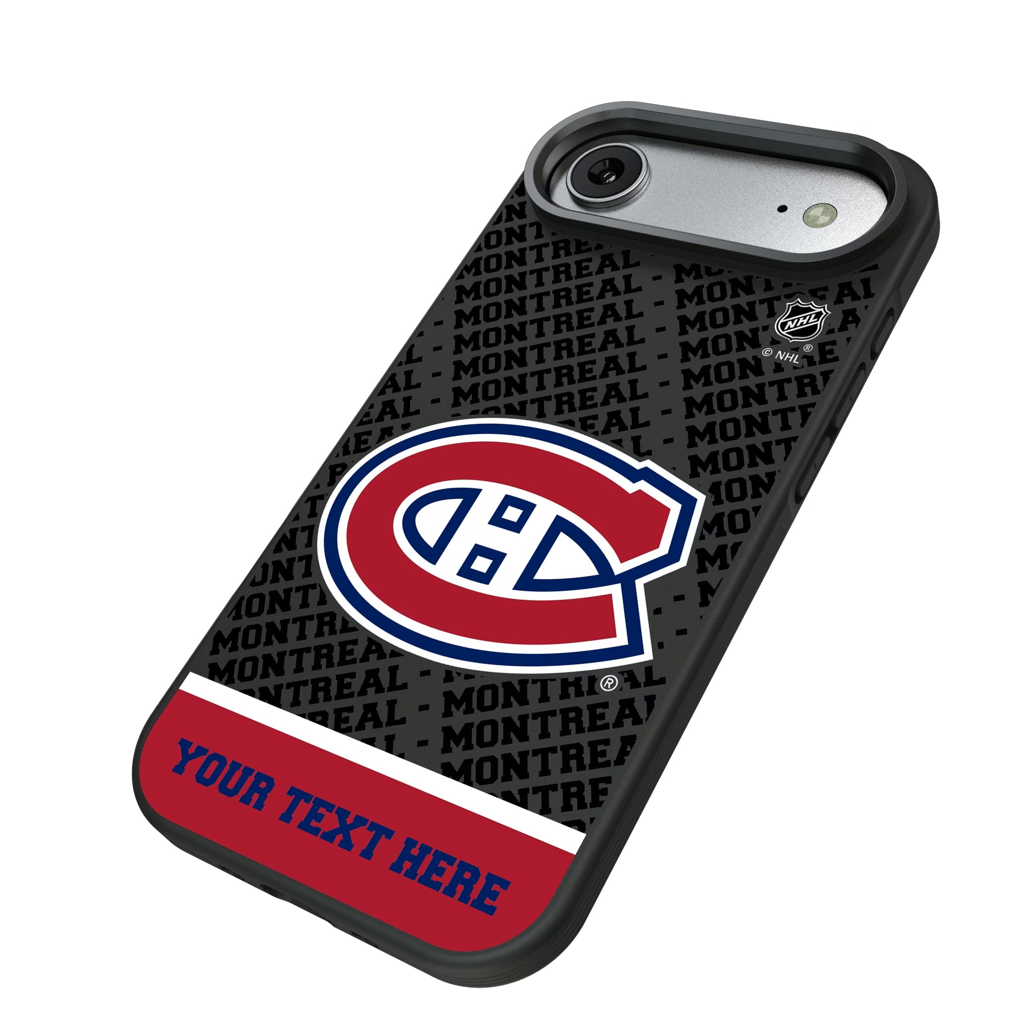 Montreal Canadiens Personalized EndZone Plus iPhone Bump Phone Case for Apple iPhone - Isometric View#Device_iPhone Air