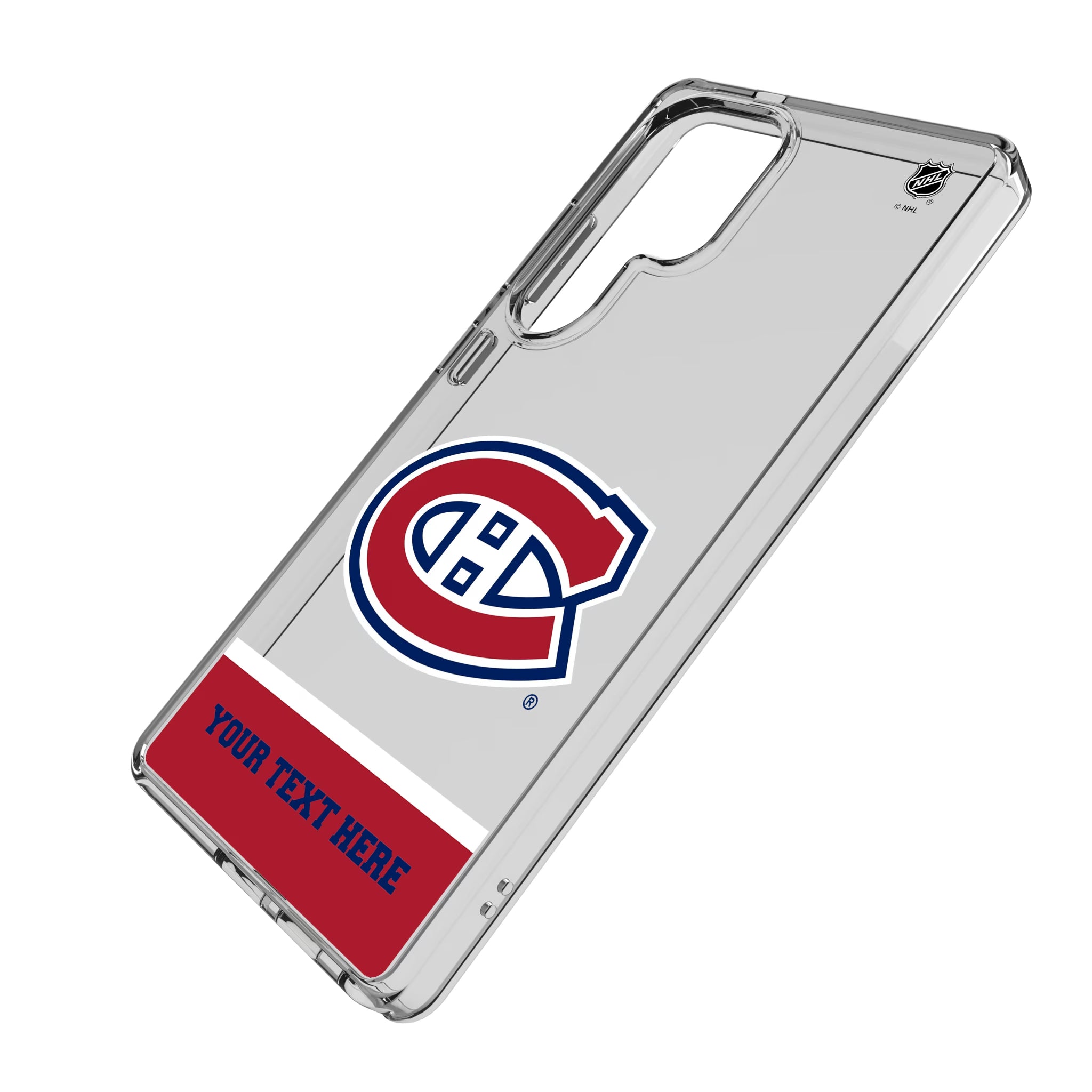 Montreal Canadiens Personalized EndZone Plus Galaxy Clear Phone Case for Samsung Galaxy - Isometric View