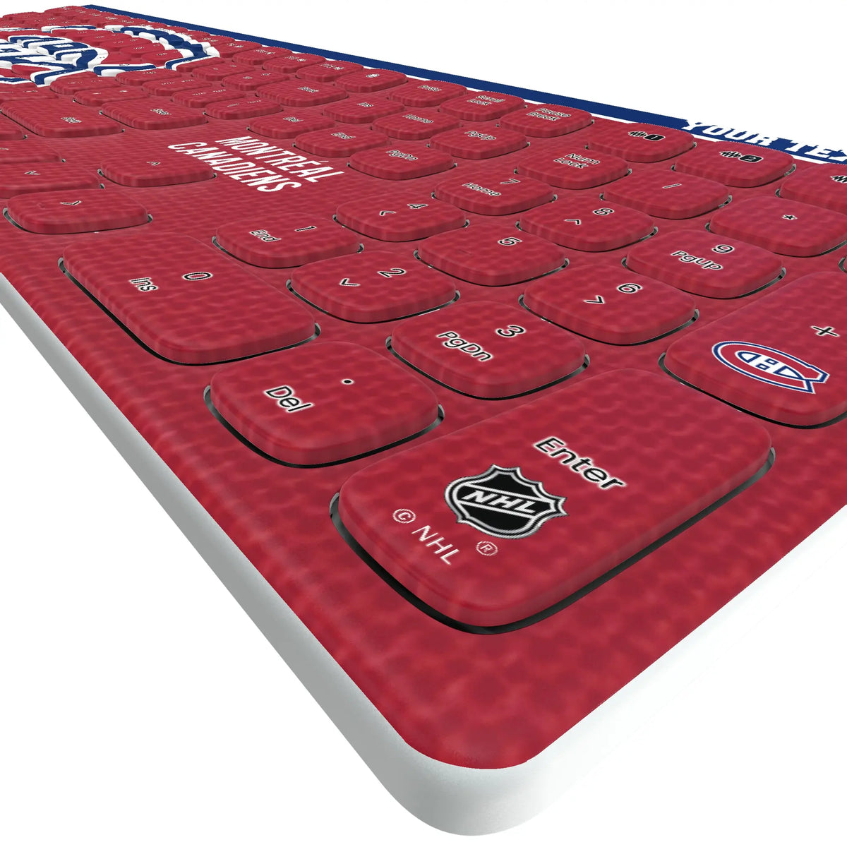Montreal Canadiens Personalized Endzone Solid KKB605 Curved Wireless Keyboard - Detail