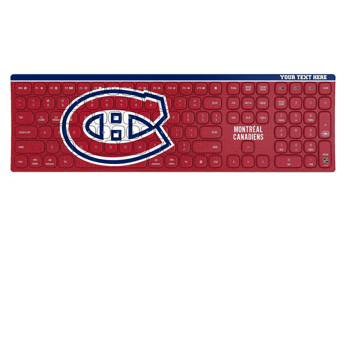 Montreal Canadiens Personalized Endzone Solid KKB605 Curved Wireless Keyboard