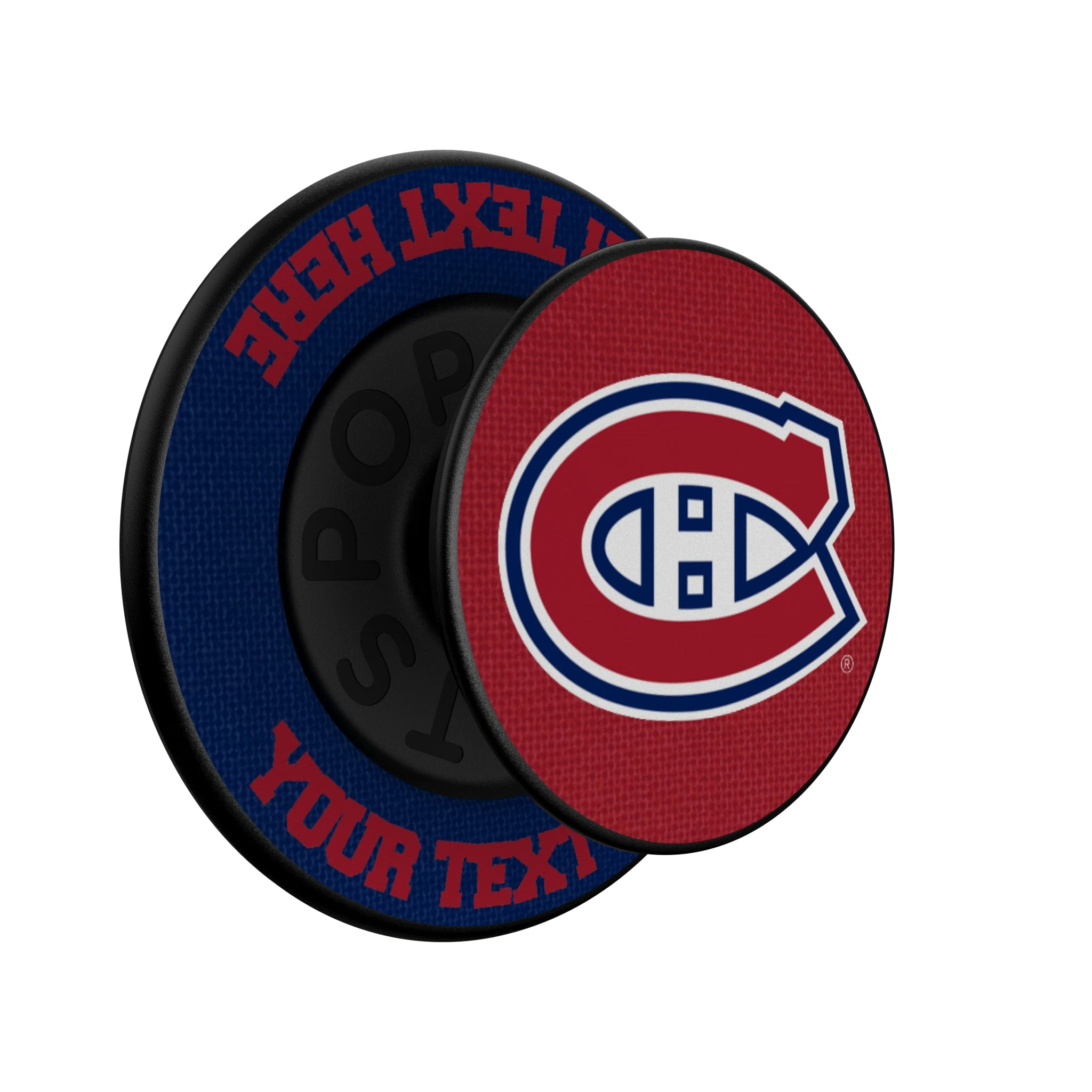 Montreal Canadiens Personalized Endzone Solid Popsockets Round Magnetic - Isometric View