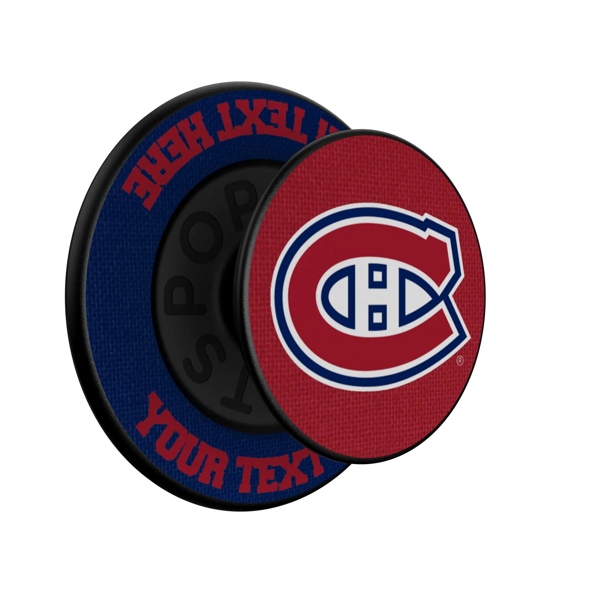 Montreal Canadiens Personalized Endzone Solid Popsockets Round Magnetic - Isometric View