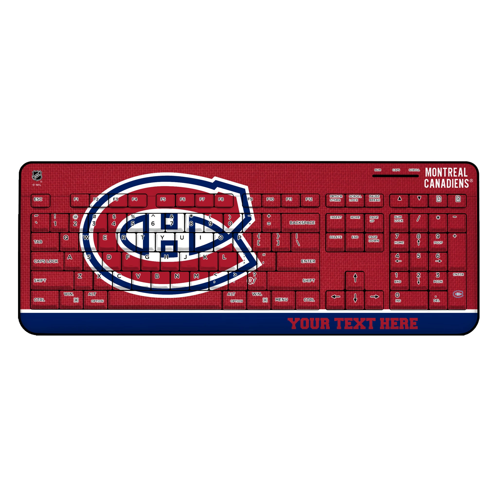 Montreal Canadiens Personalized Endzone Solid Wireless USB Keyboard
