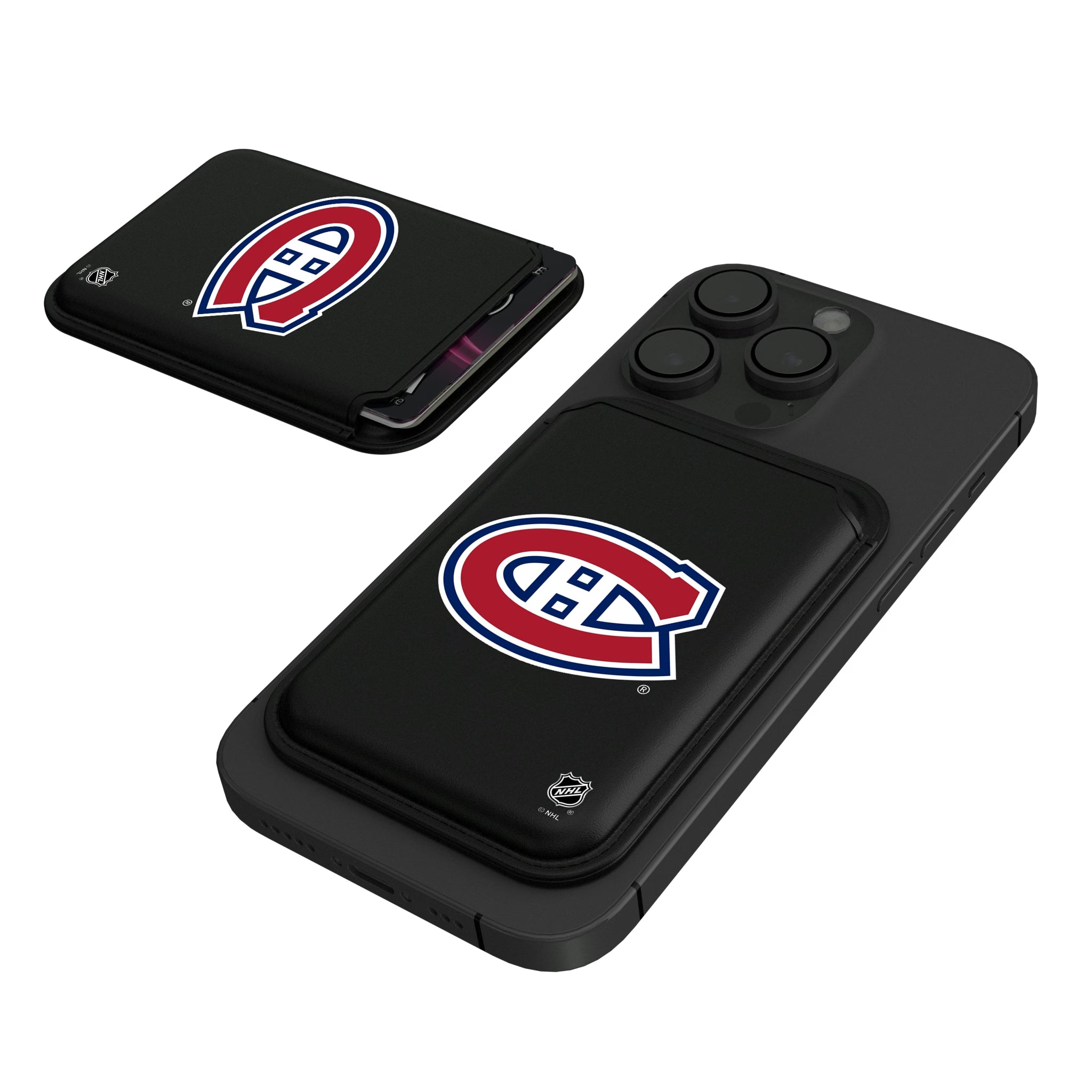 Montreal Canadiens Personalized Insignia Black Magnetic Credit Card Wallet