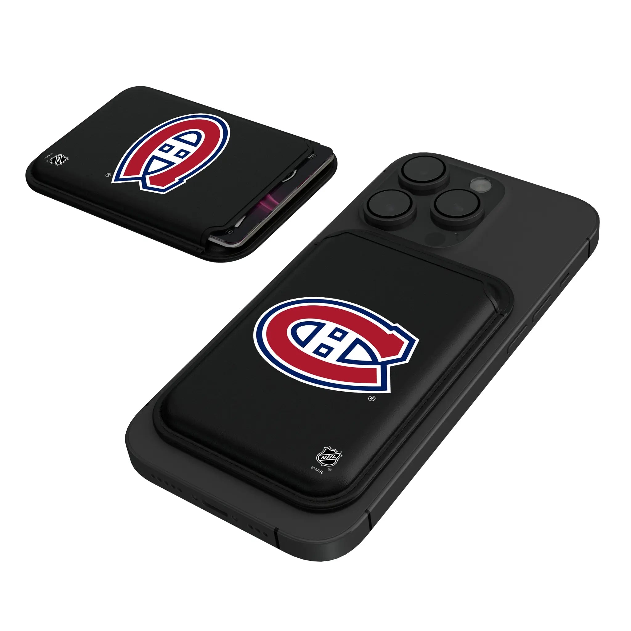 Montreal Canadiens Personalized Insignia Black Magnetic Credit Card Wallet