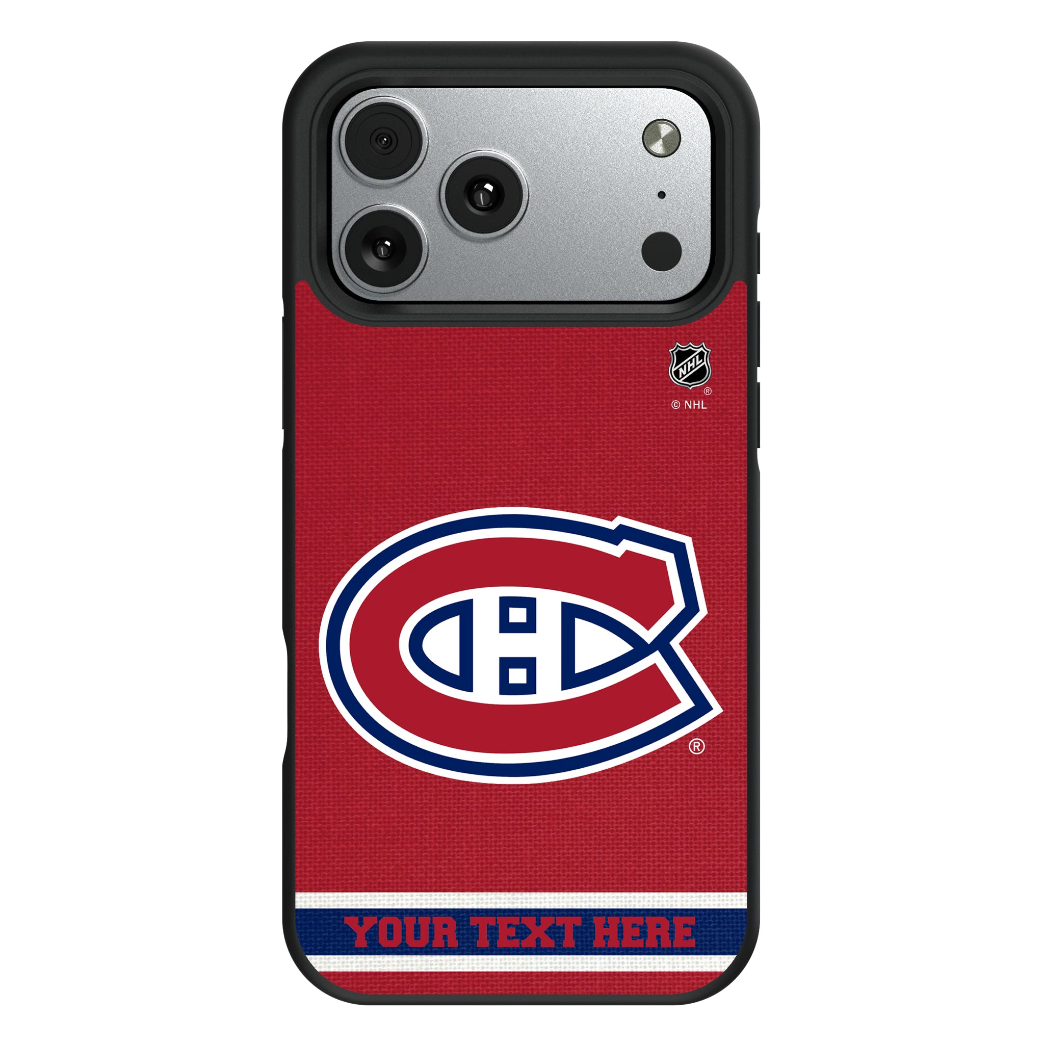 Montreal Canadiens Personalized Stripe iPhone Bump Phone Case for Apple iPhone#Device_iPhone 17 Pro Max