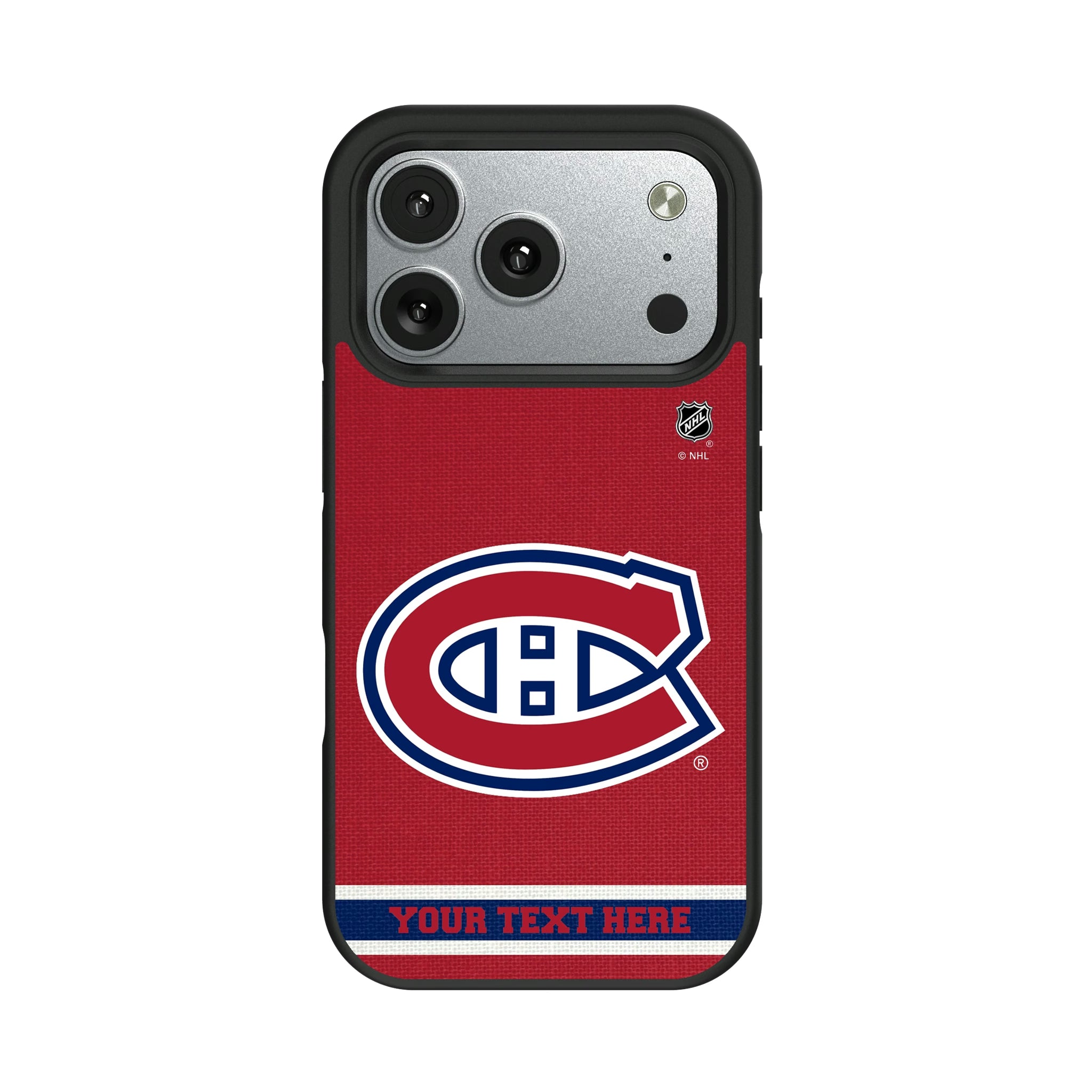 Montreal Canadiens Personalized Stripe iPhone Bump Phone Case for Apple iPhone#Device_iPhone 17 Pro