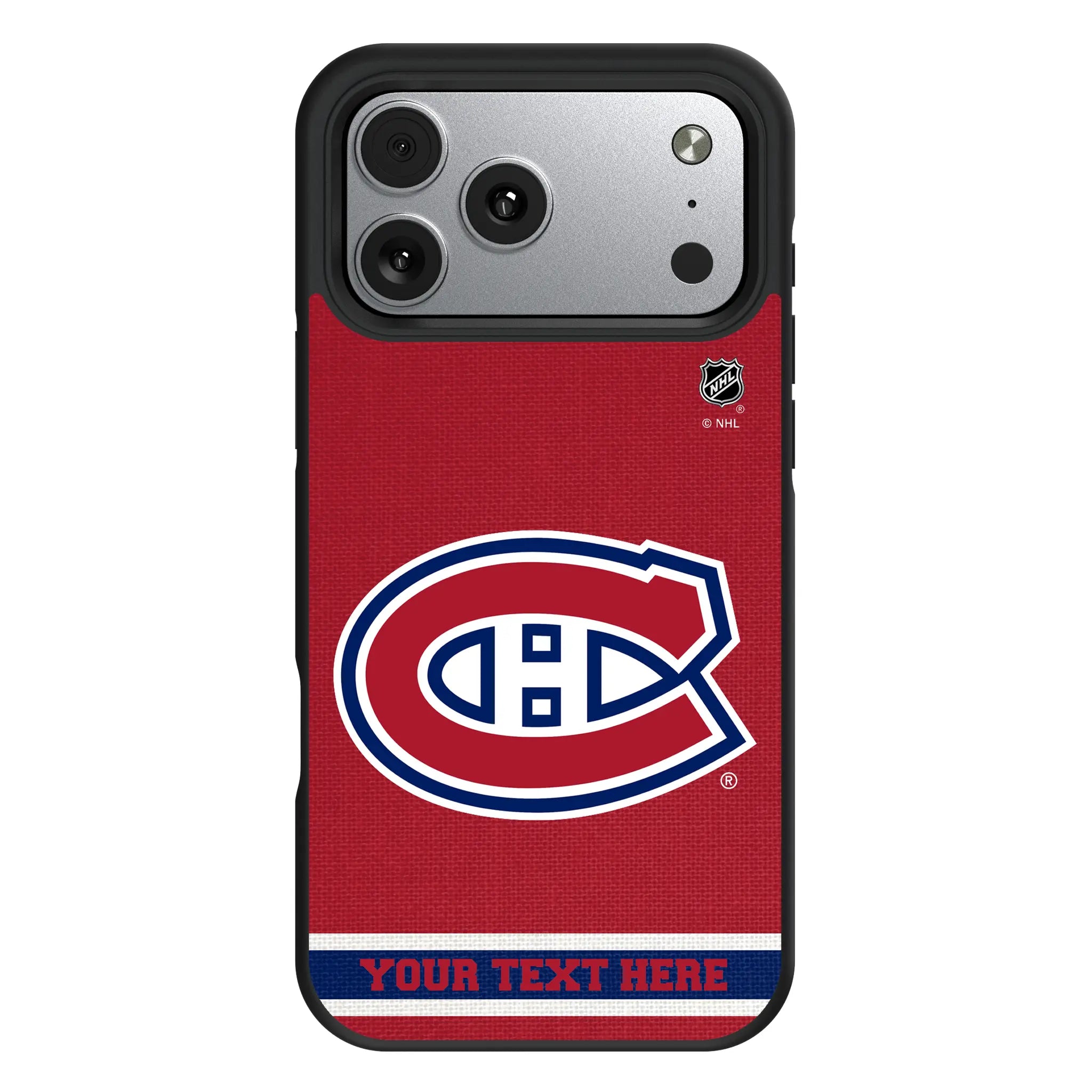 Montreal Canadiens Personalized Stripe iPhone Bump Phone Case for Apple iPhone#Device_iPhone 17 Pro Max