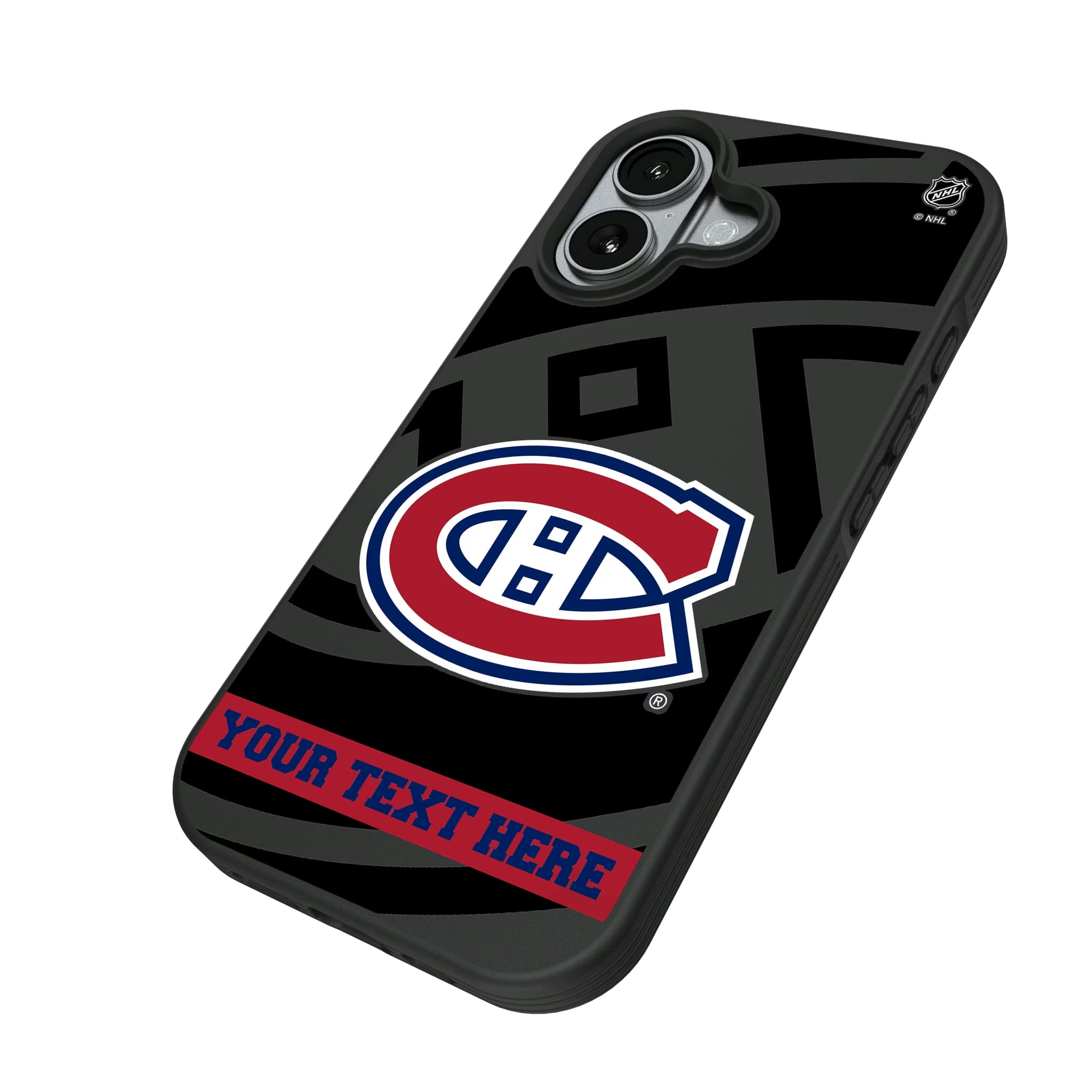 Montreal Canadiens Personalized Tilt iPhone Bump Phone Case for Apple iPhone - Isometric View#Device_iPhone 17