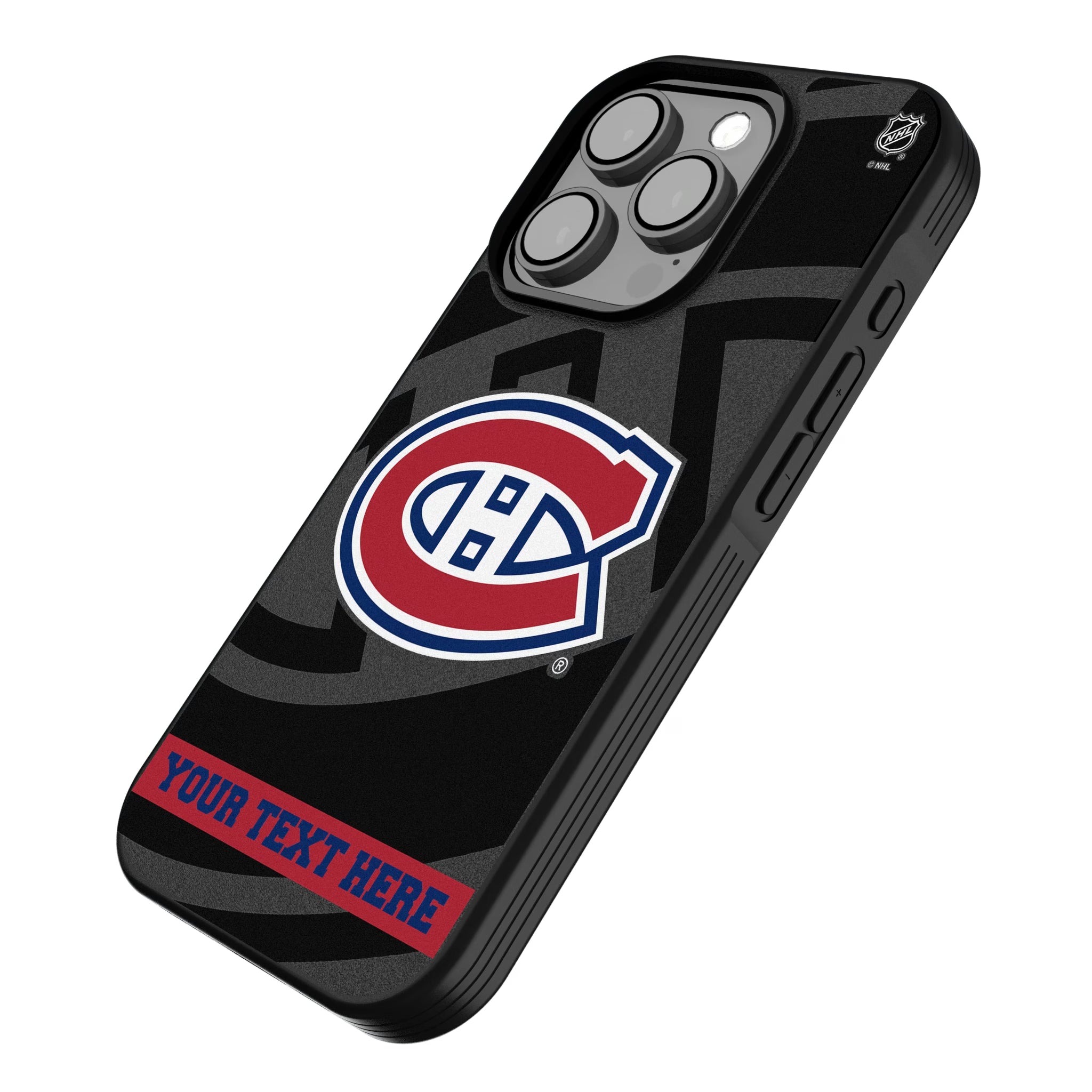 Montreal Canadiens Personalized Tilt iPhone Bump Phone Case for Apple iPhone - Isometric View