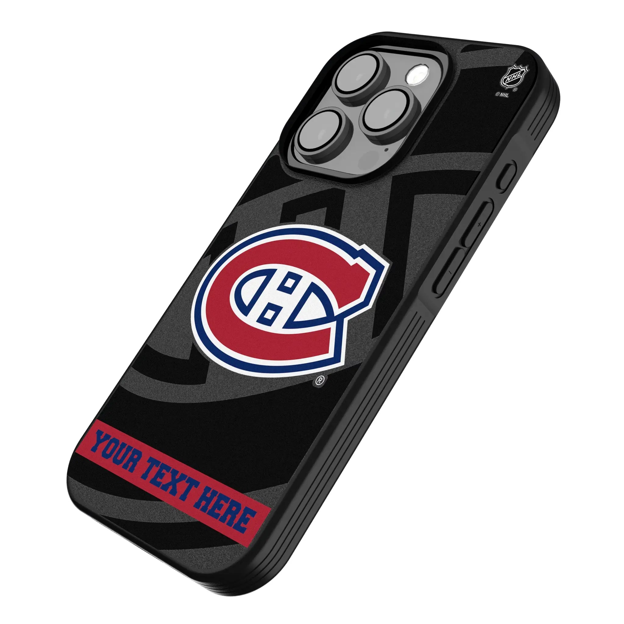 Montreal Canadiens Personalized Tilt iPhone Bump Phone Case for Apple iPhone - Isometric View