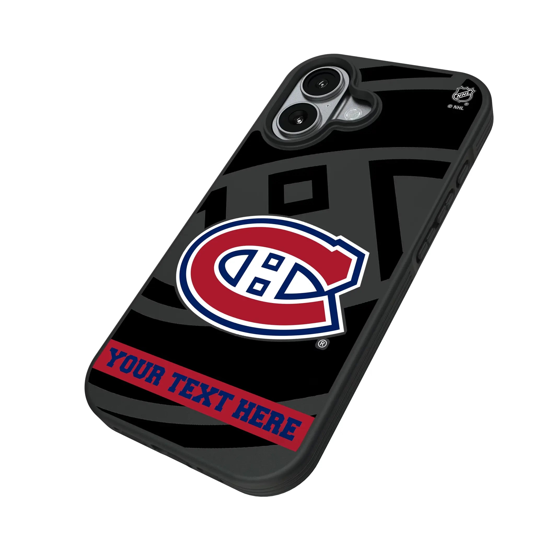 Montreal Canadiens Personalized Tilt iPhone Bump Phone Case for Apple iPhone - Isometric View#Device_iPhone 17