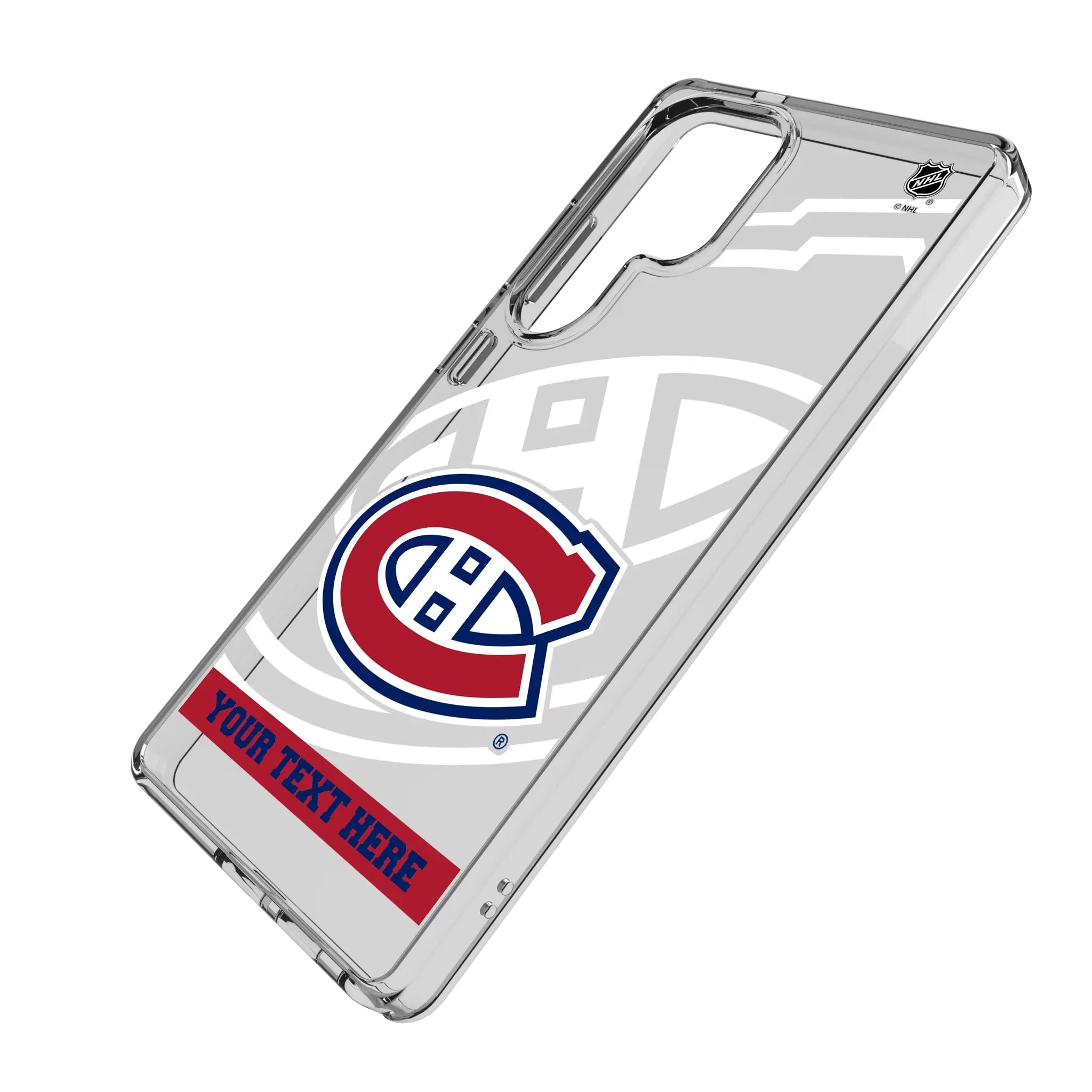 Montreal Canadiens Personalized Tilt Galaxy Clear Phone Case for Samsung Galaxy - Isometric View#Device_Galaxy S25 Ultra