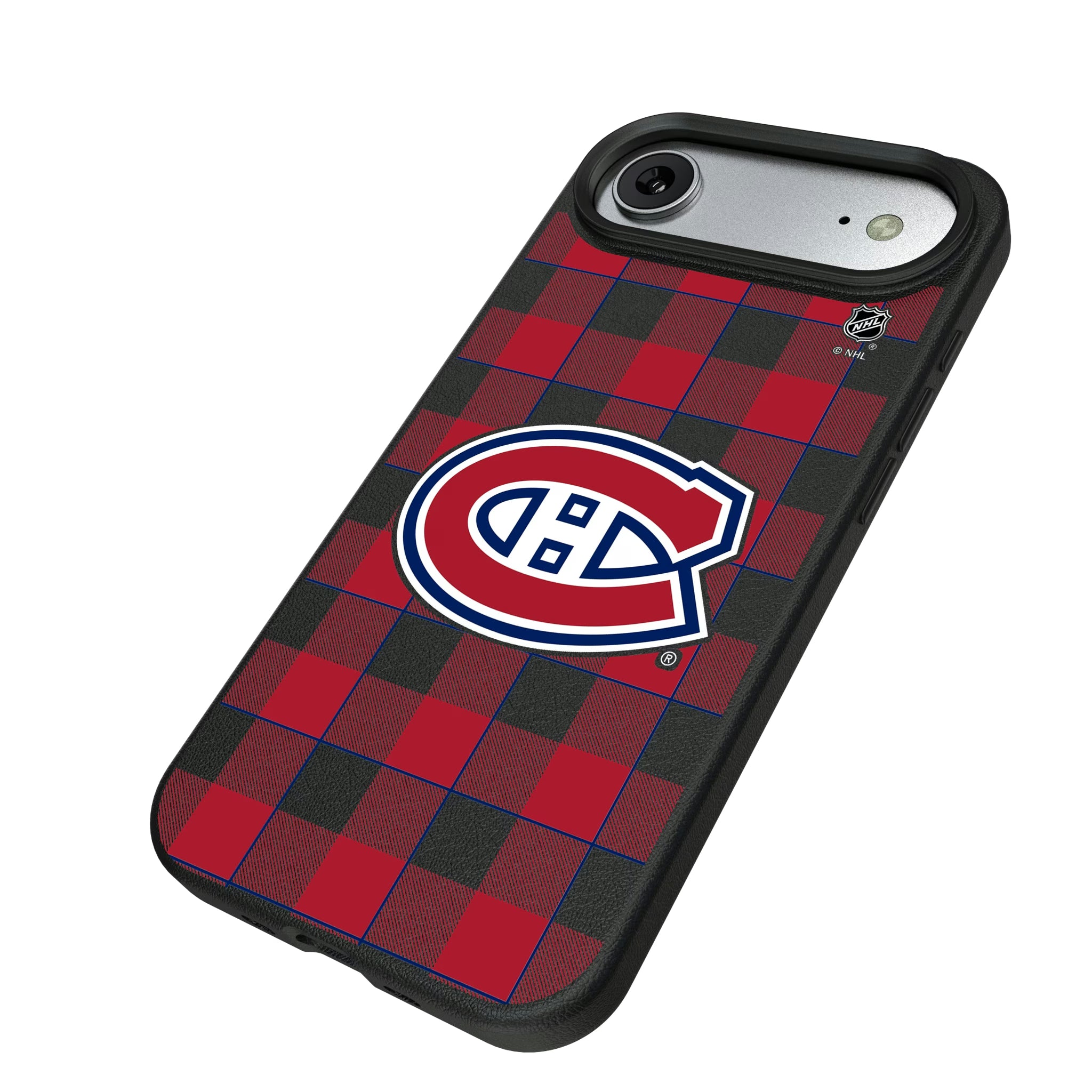 Montreal Canadiens Plaid iPhone MagSafe Compatible Phone Case for Apple iPhone - Isometric View#Device_iPhone Air