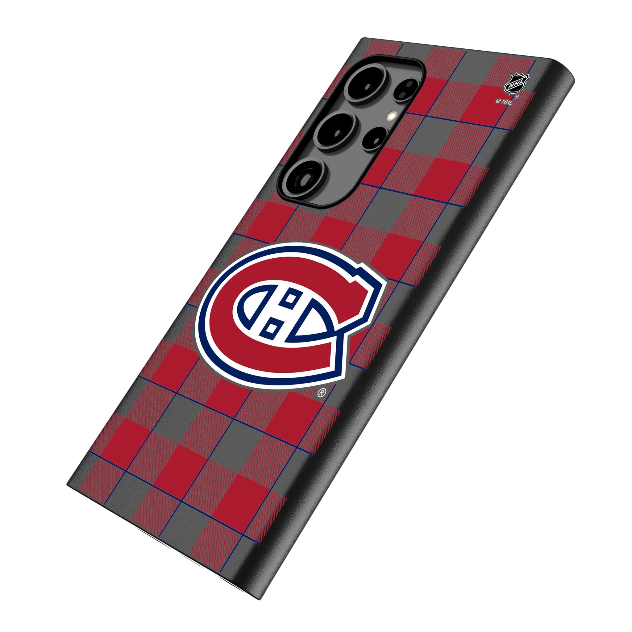 Montreal Canadiens Plaid Galaxy MagSafe Compatible Phone Case for Samsung Galaxy - Isometric View