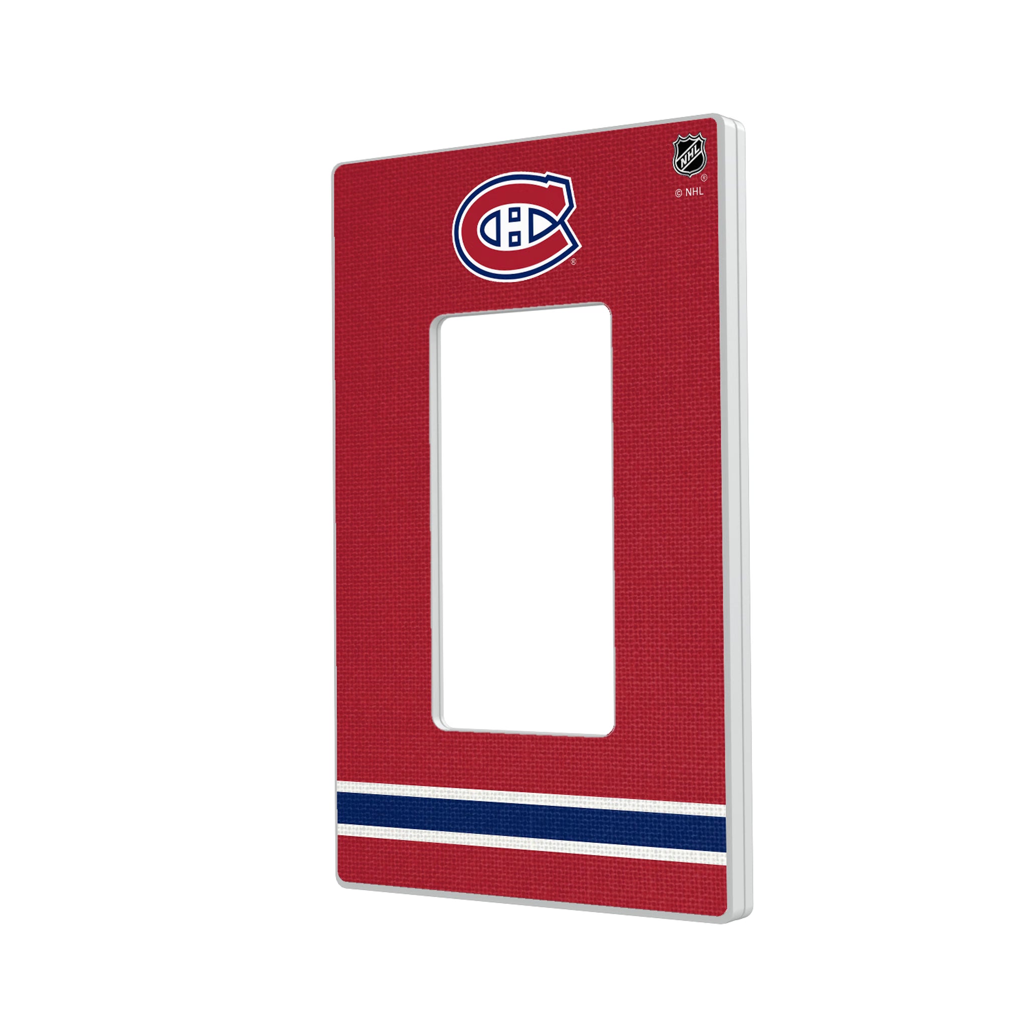 Montreal Canadiens Stripe Hidden-Screw Light Switch Plate#Style_Single Rocker