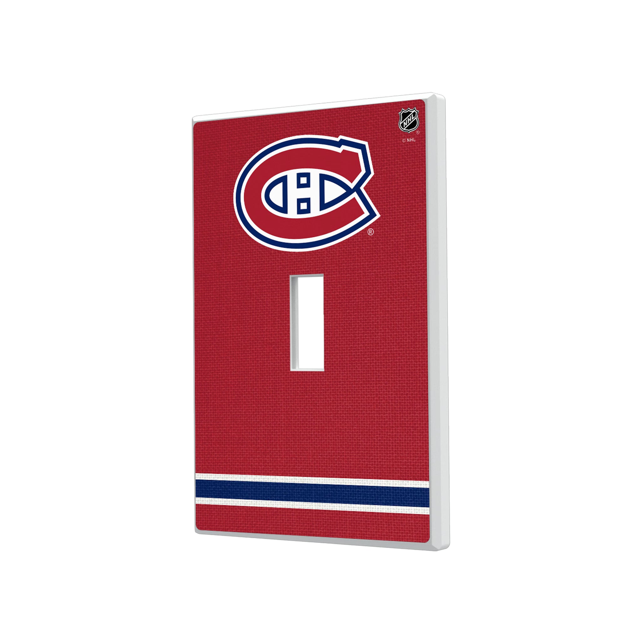 Montreal Canadiens Stripe Hidden-Screw Light Switch Plate#Style_Single Toggle