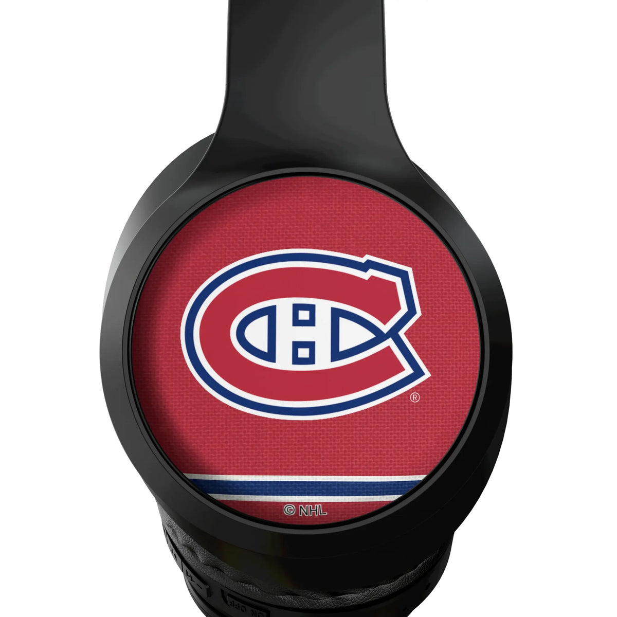 Montreal Canadiens Stripe Wireless Over-Ear Headphones With Case - Detail