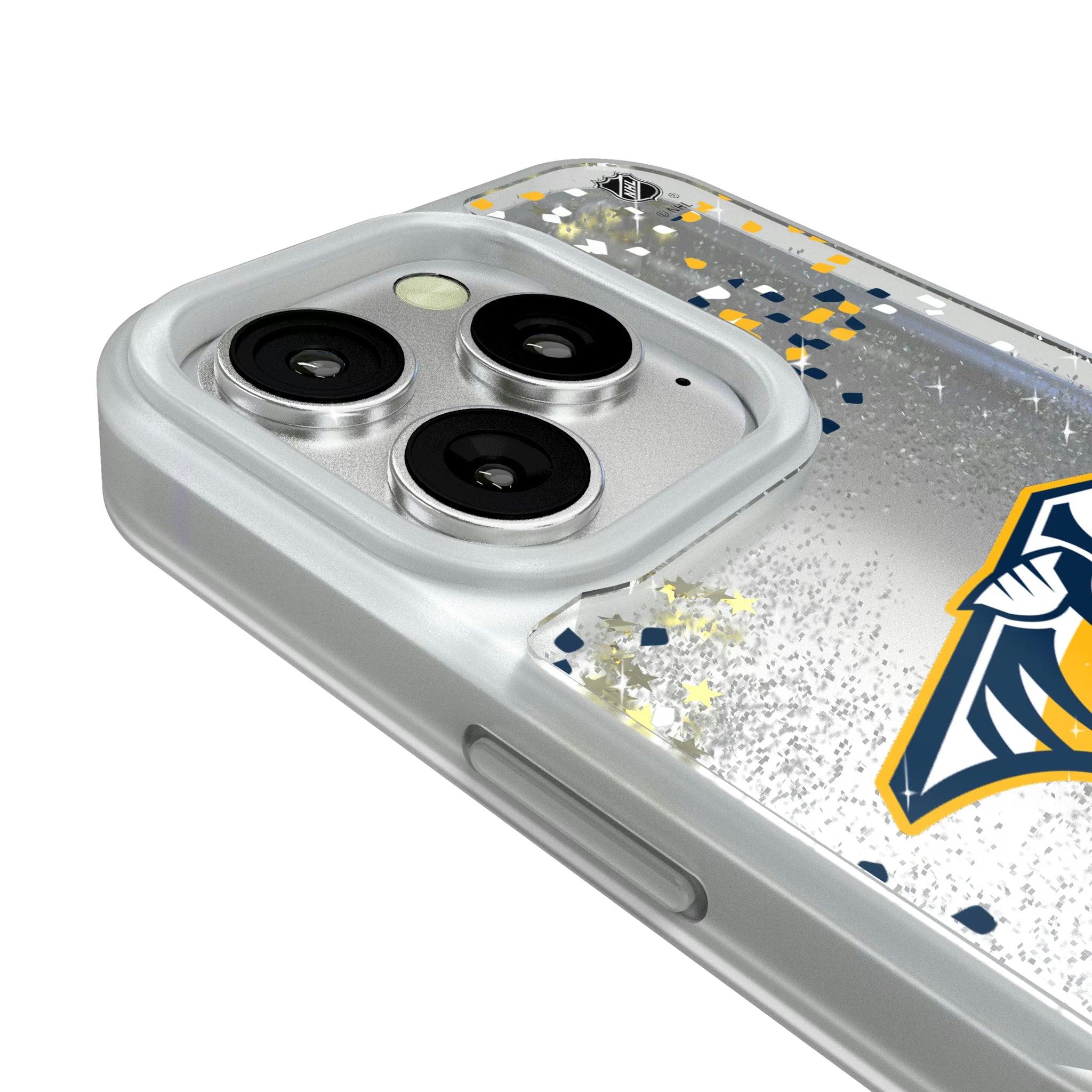 Nashville Predators Confetti iPhone Glitter Phone Case for Apple iPhone - Detail#Device_iPhone 16 Pro