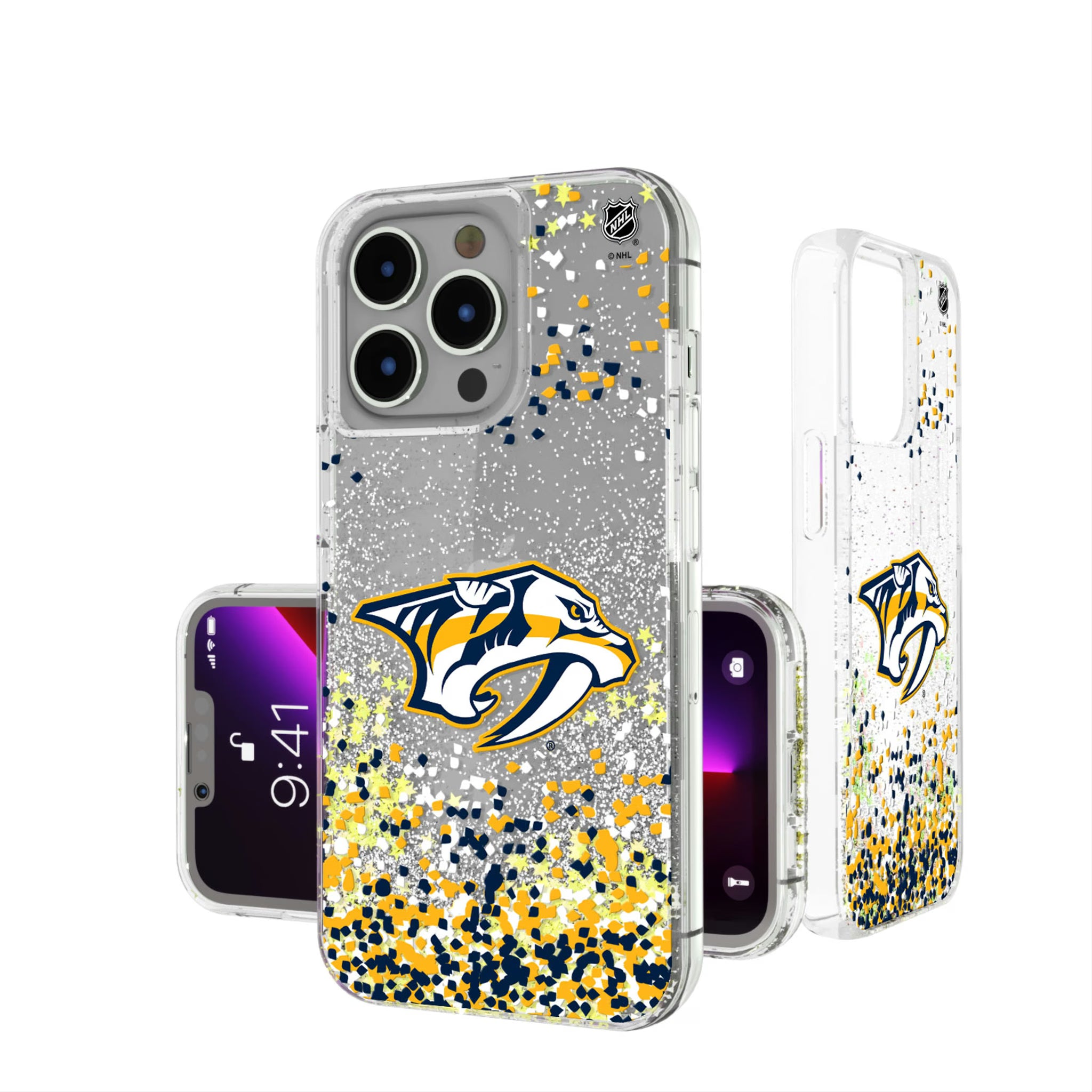 Nashville Predators Confetti iPhone Glitter Phone Case for Apple iPhone