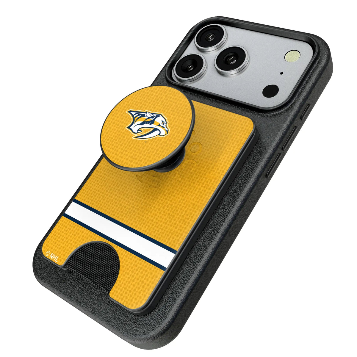 Nashville Predators Endzone Solid Popsockets Wallet Magnetic - Isometric View