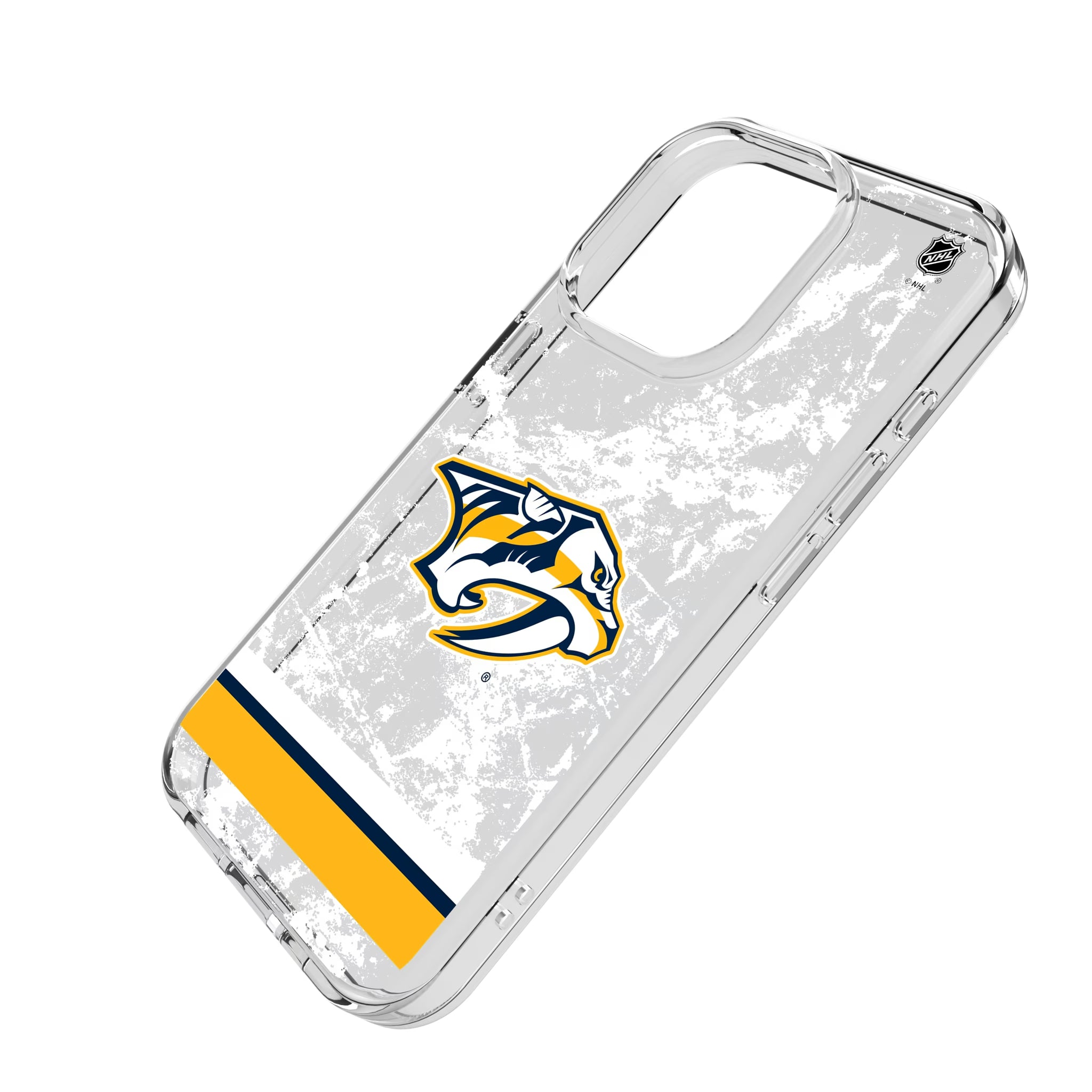 Nashville Predators Ice Stripe iPhone Clear Phone Case for Apple iPhone - Isometric View