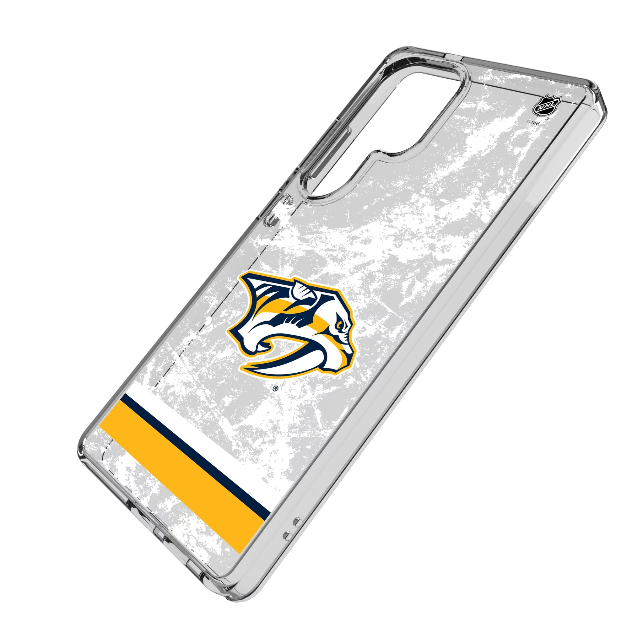 Nashville Predators Ice Stripe Galaxy Clear Phone Case for Samsung Galaxy - Isometric View