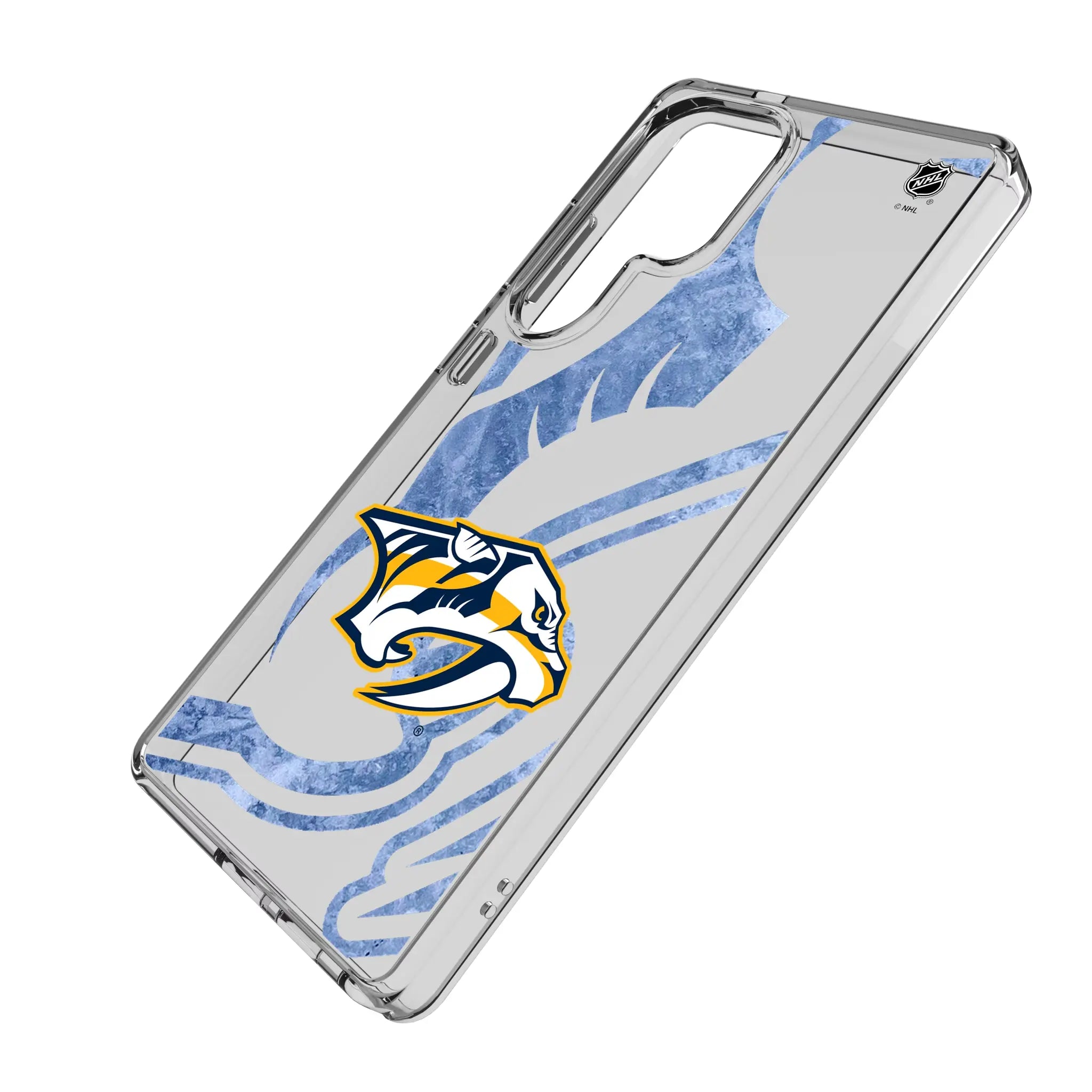 Nashville Predators Ice Tilt Galaxy Clear Phone Case for Samsung Galaxy - Isometric View#Device_Galaxy S25 Ultra
