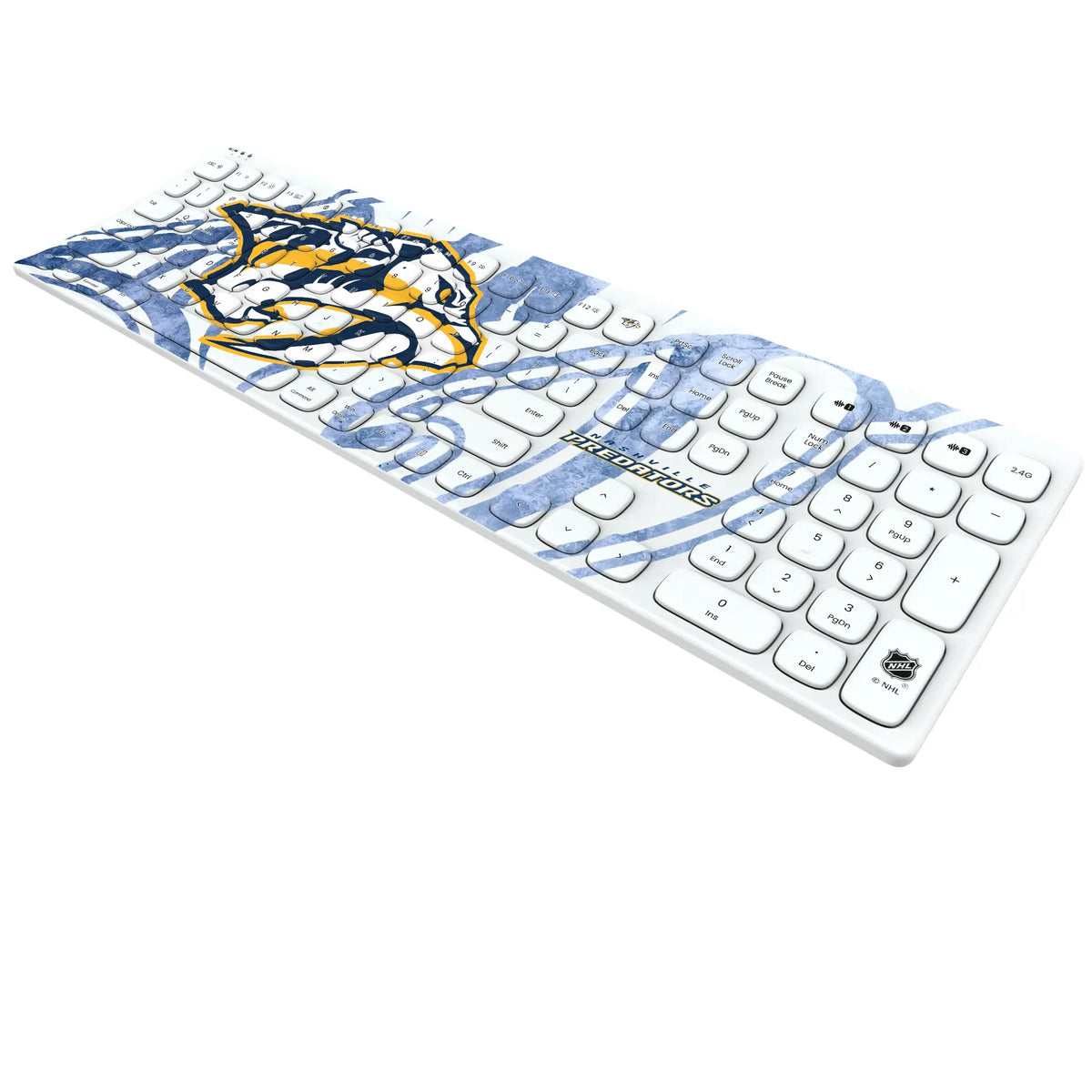 Nashville Predators Ice Tilt KKB605 Curved Wireless Keyboard - Isometric View