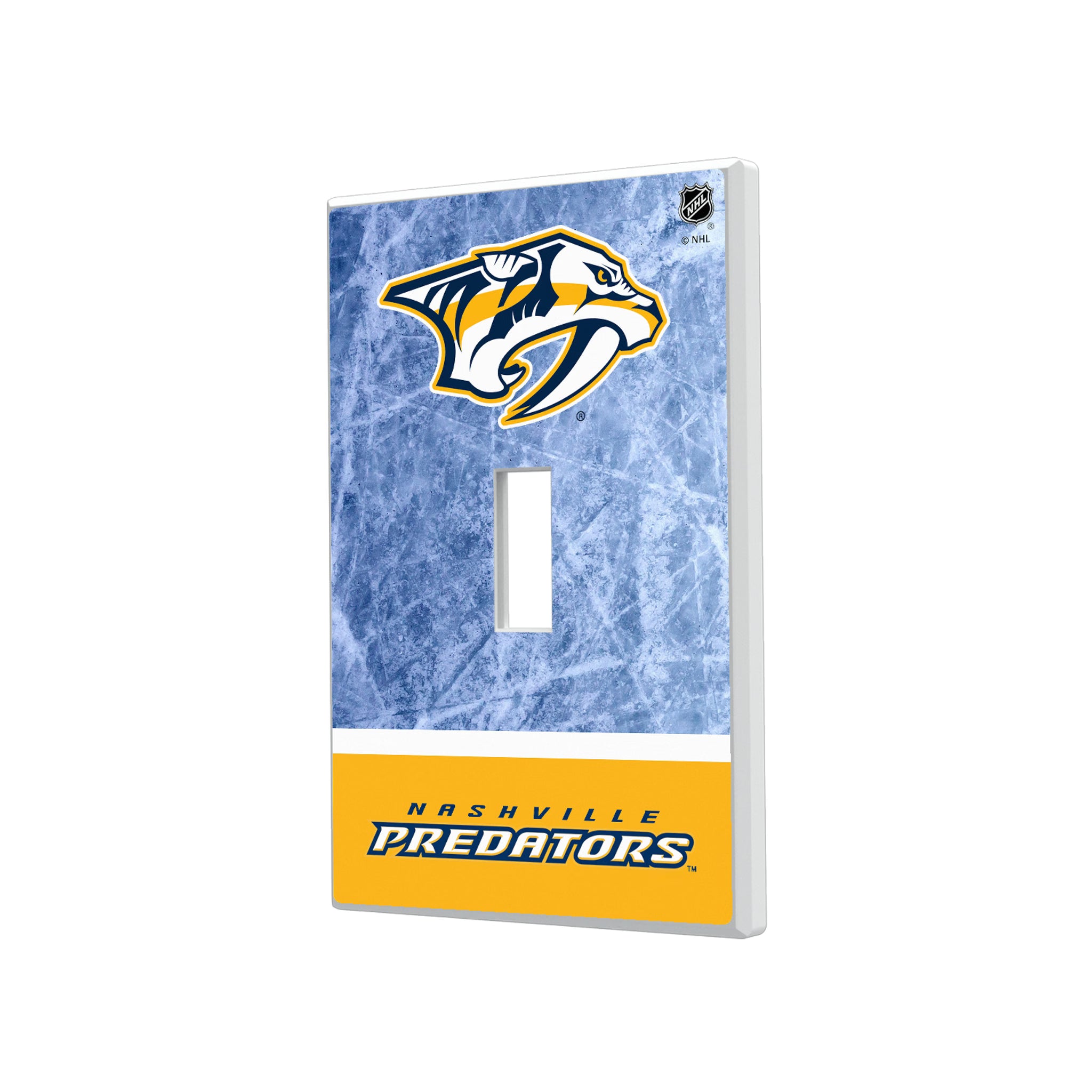 Nashville Predators Ice Wordmark Hidden-Screw Light Switch Plate#Style_Single Toggle