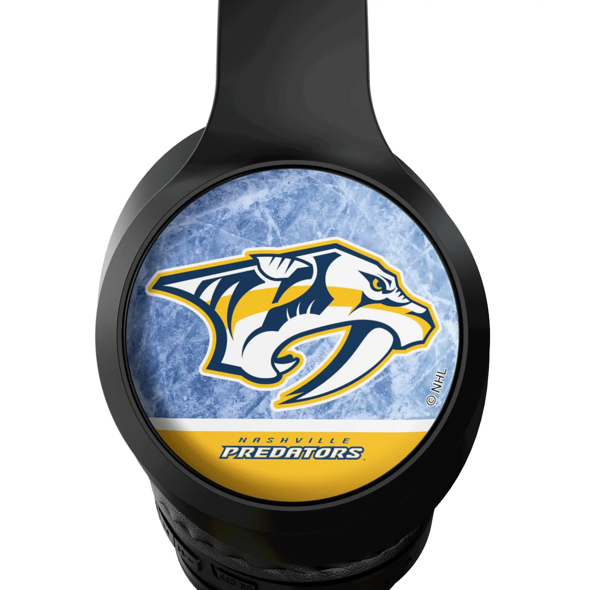 Nashville Predators Ice Wordmark Wireless Over-Ear Headphones With Case - Detail