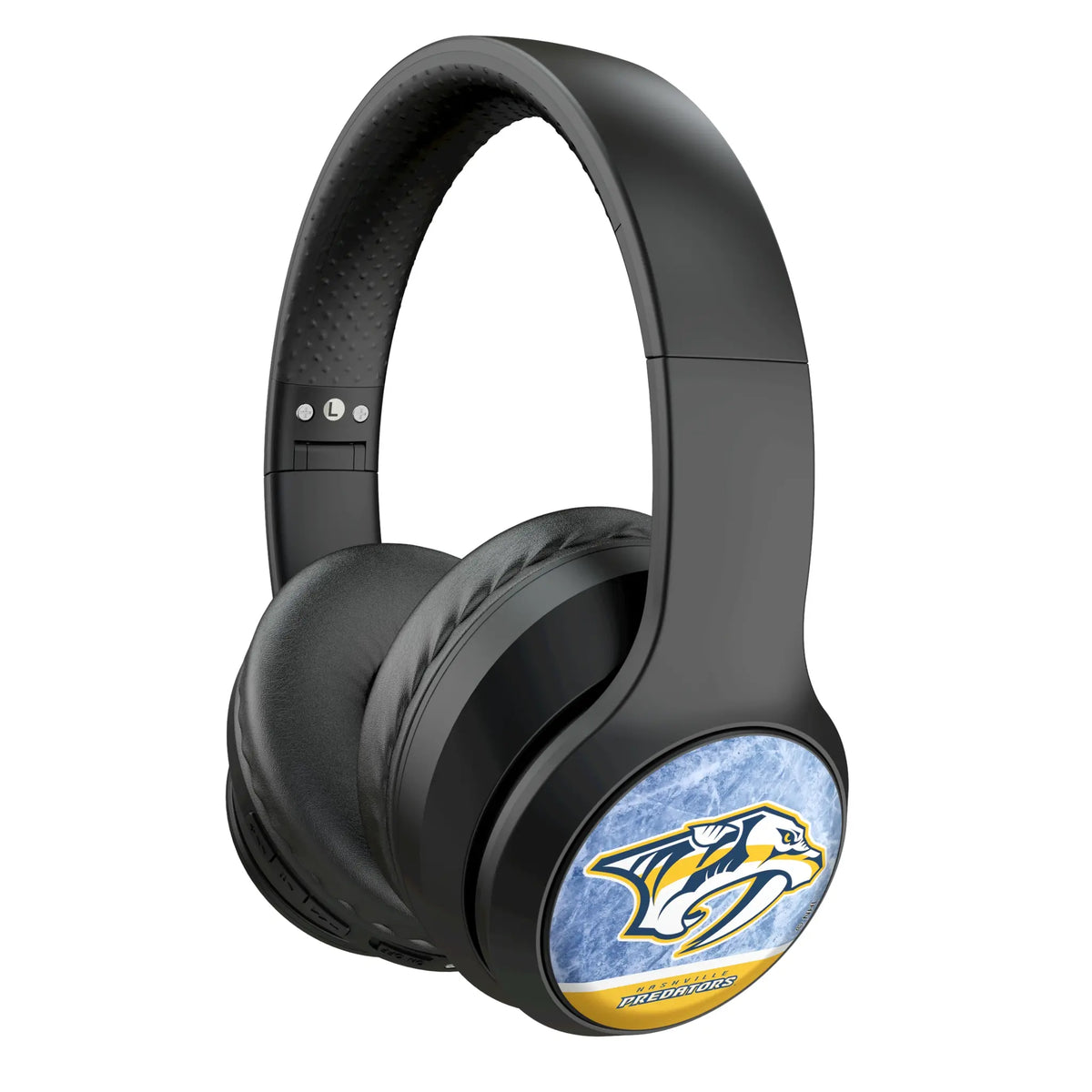 Nashville Predators Ice Wordmark Wireless Over-Ear Headphones With Case