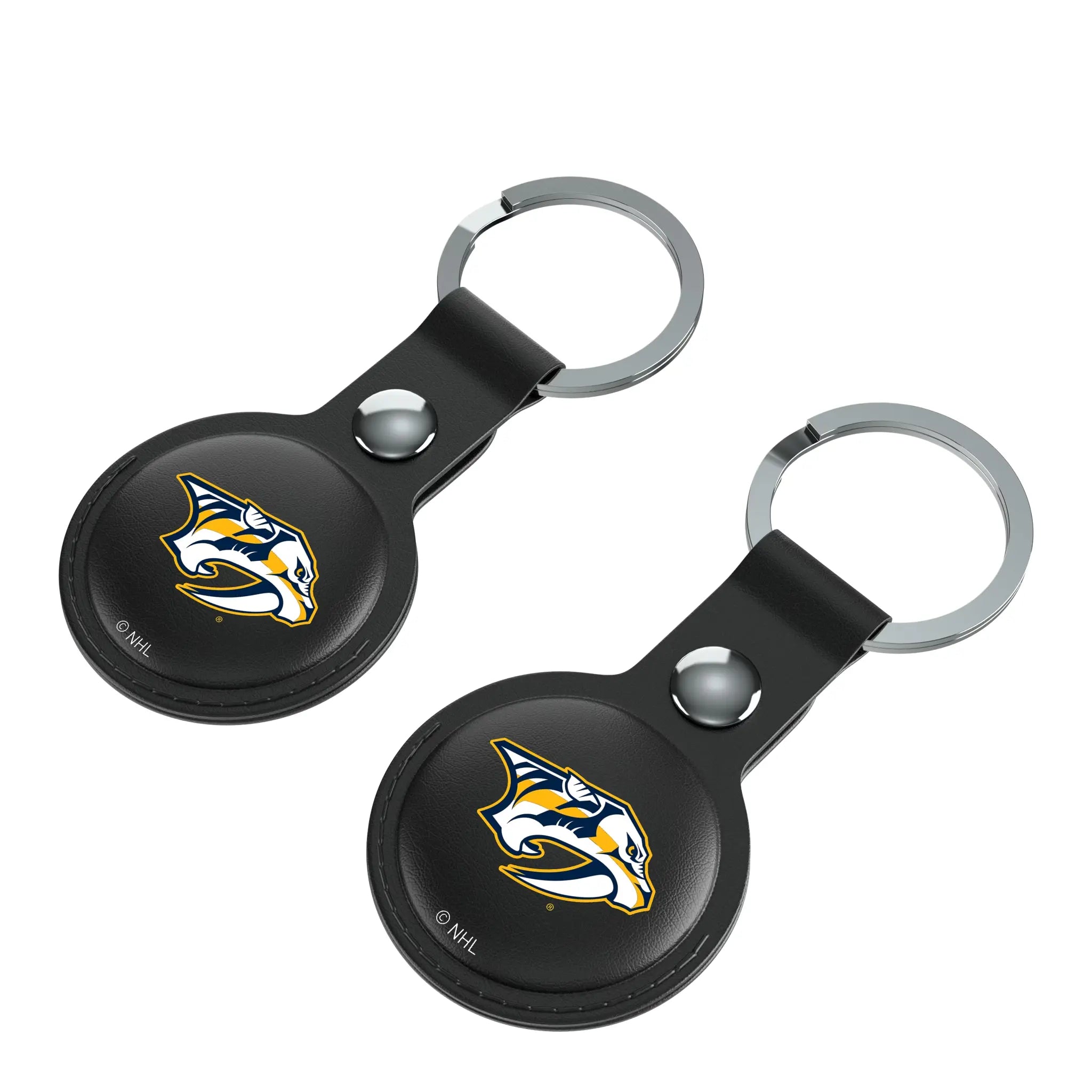 Nashville Predators Insignia AirTag Black Airtag Holder 2-Pack - Isometric View