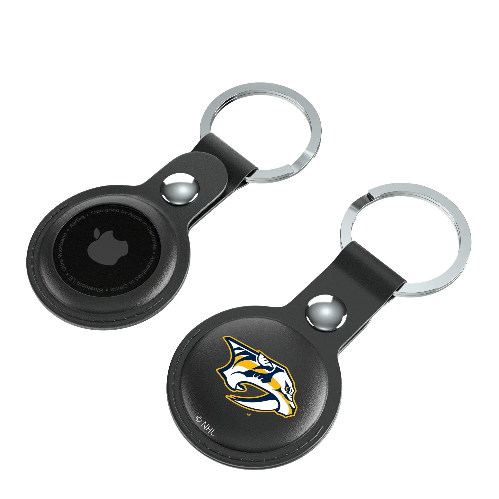 Nashville Predators Insignia AirTag Black Airtag Holder 2-Pack - Isometric View