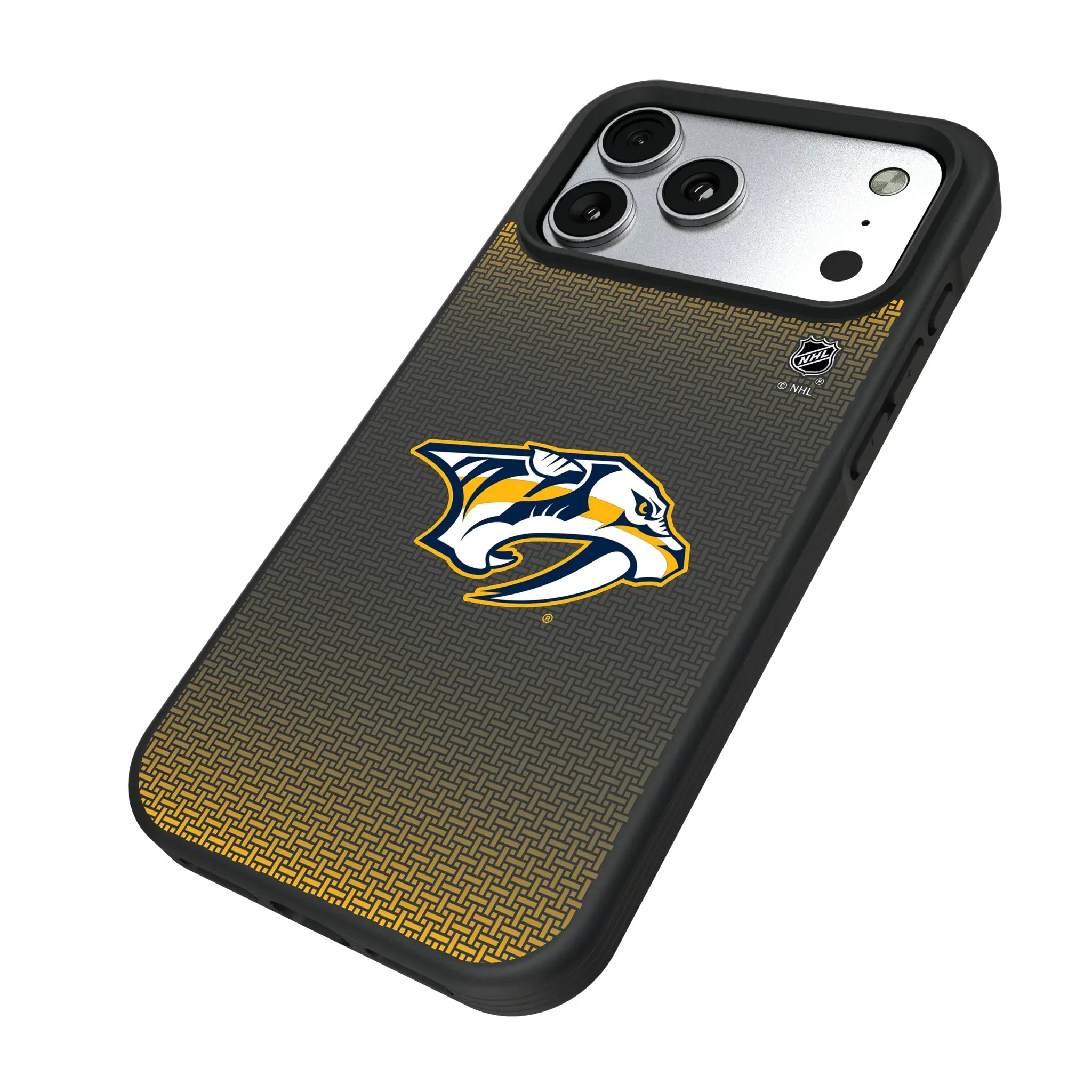 Nashville Predators Linen iPhone Bump Phone Case for Apple iPhone - Isometric View#Device_iPhone 17 Pro Max