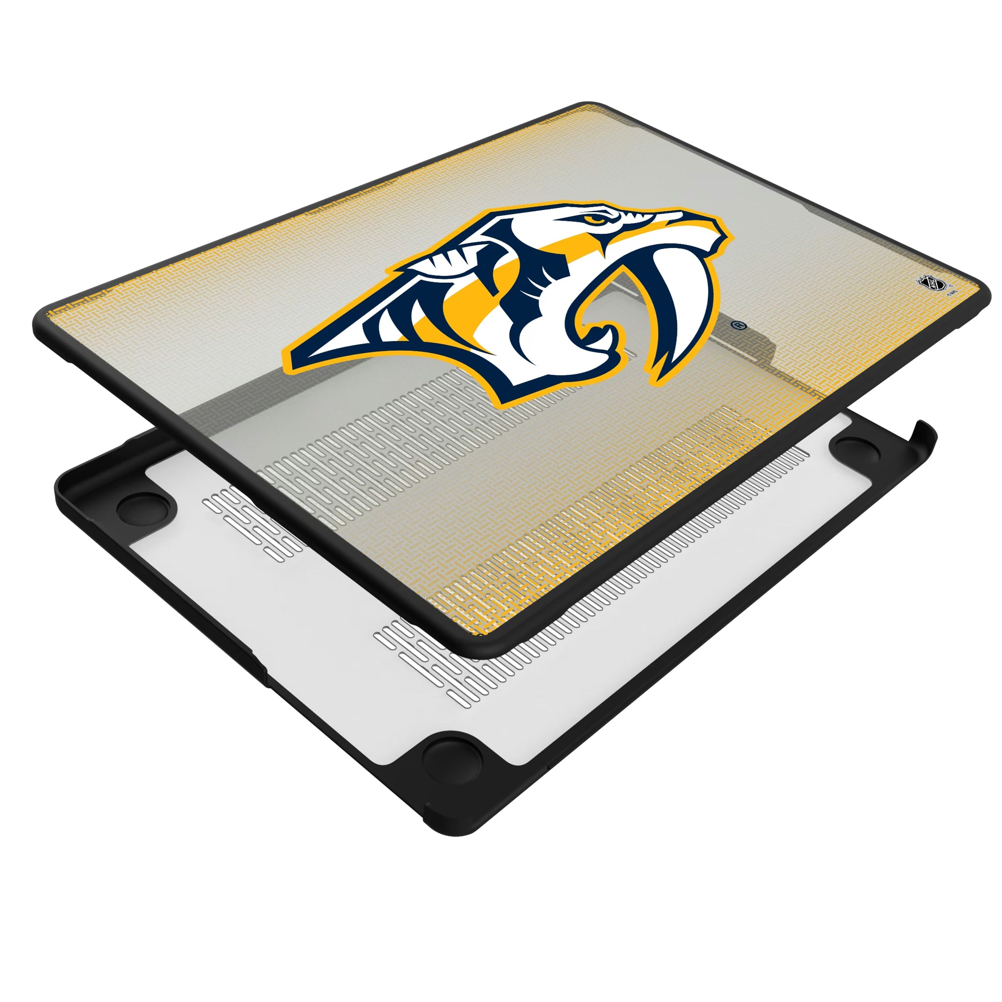 Nashville Predators Linen MacBook Laptop Case for Apple MacBook - Isometric View#Device_MacBook Pro (14-inch, 2021) / MacBook Pro (14-inch, 2023) / MacBook Pro (14-inch, 2024)