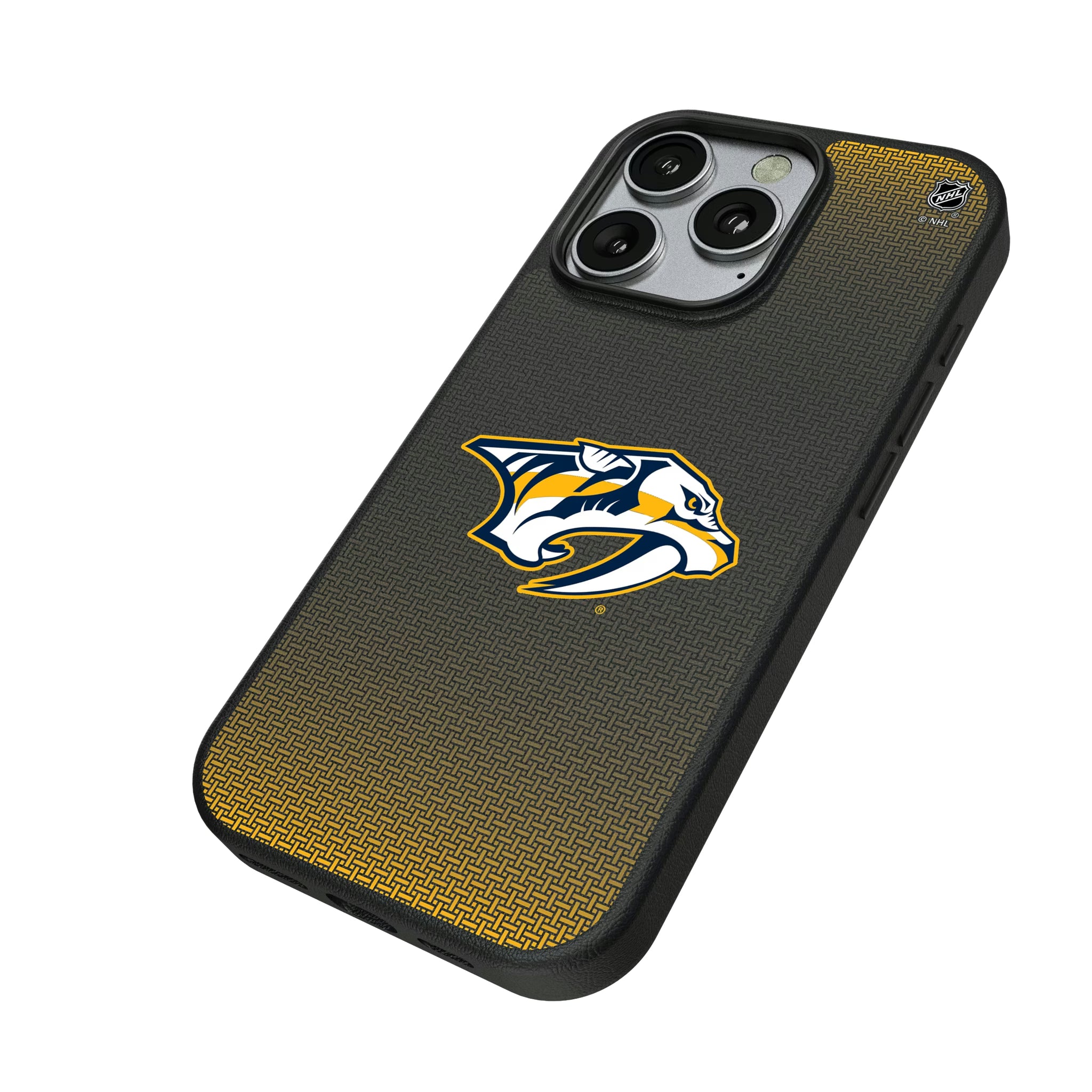Nashville Predators Linen iPhone MagSafe Compatible Phone Case for Apple iPhone - Isometric View
