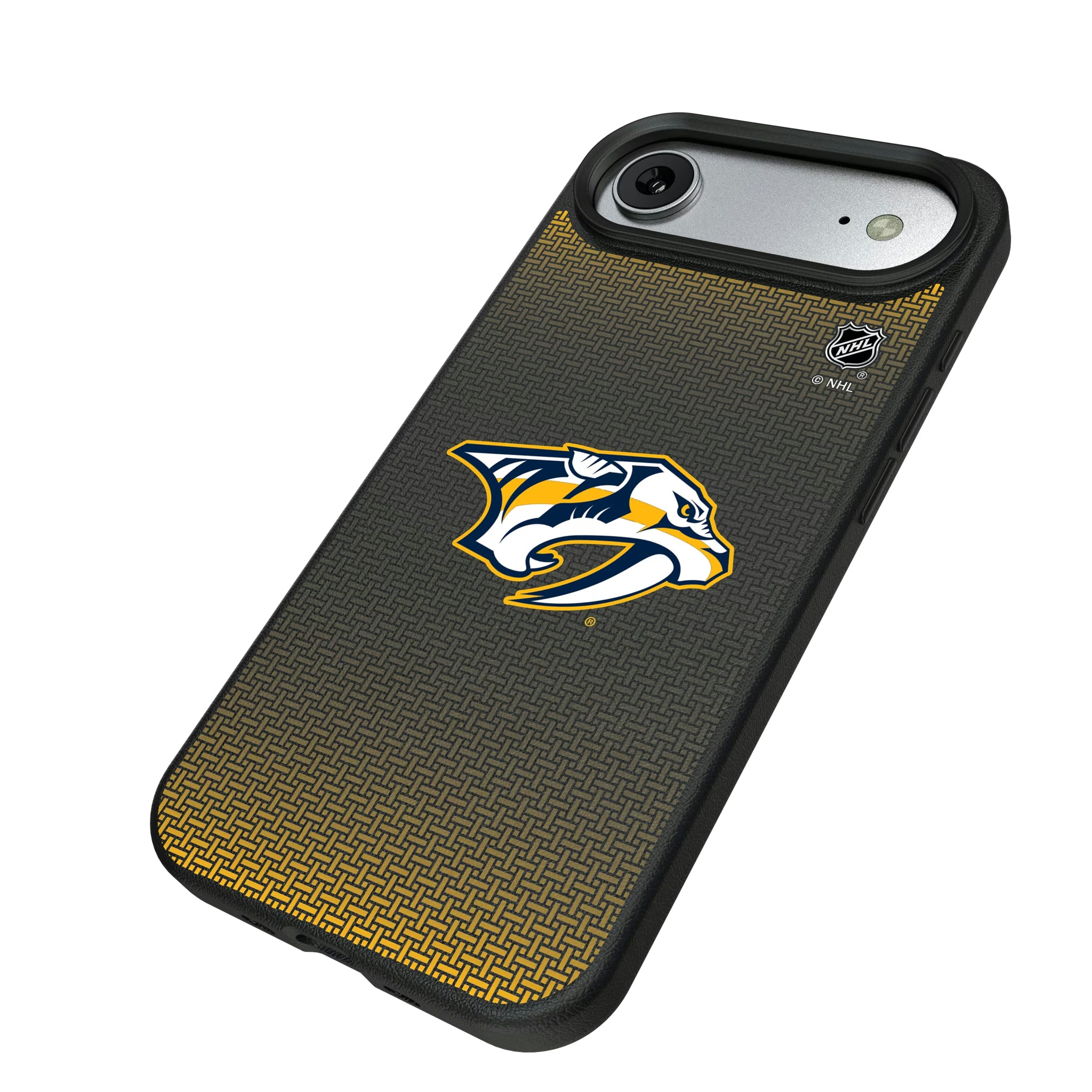 Nashville Predators Linen iPhone MagSafe Compatible Phone Case for Apple iPhone - Isometric View#Device_iPhone Air